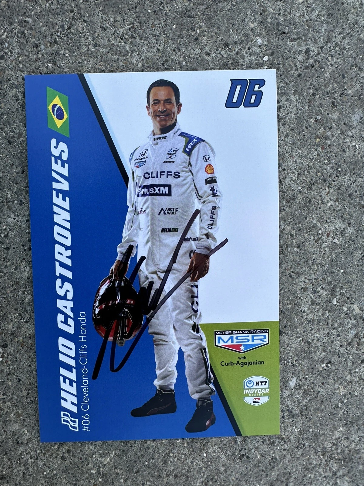 Helio Castroneves Indianapolis Indy 500 Signed Car Promo Card Autographed 2024