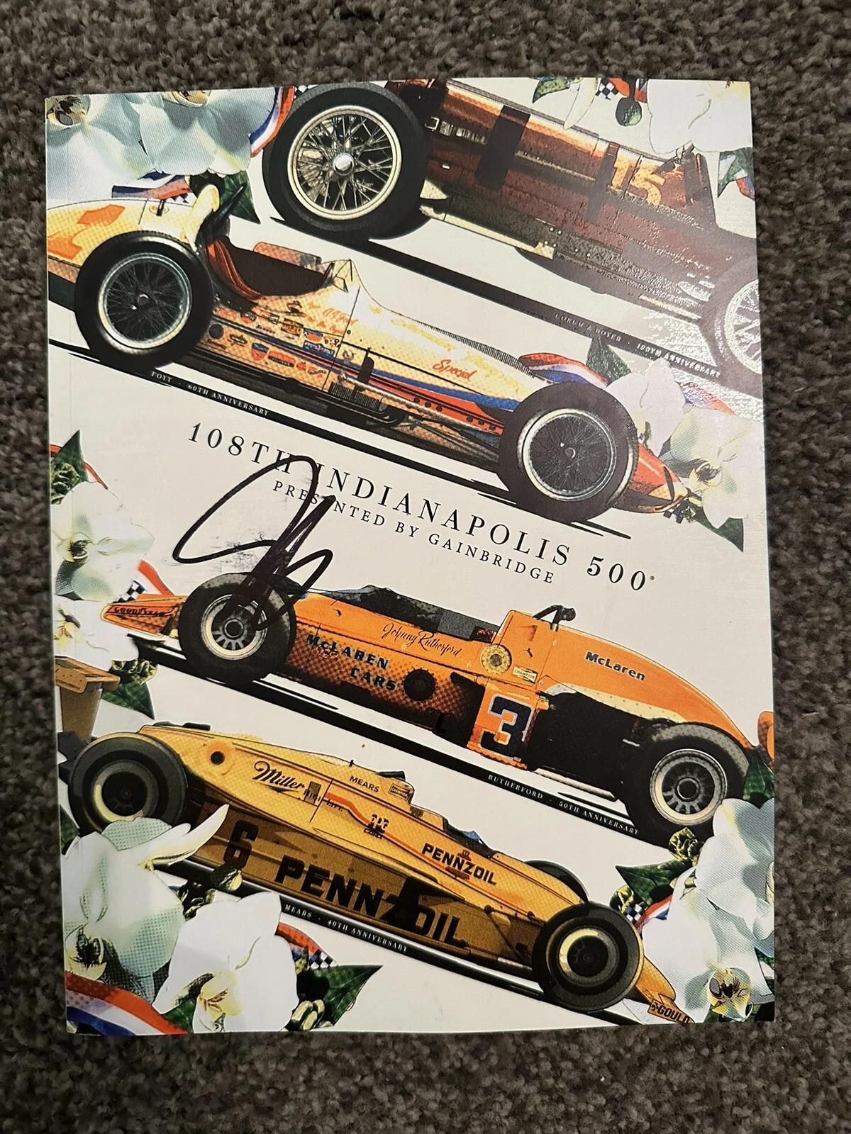 2024 Indianapolis 500 Program Signed Winner Josef Newgarden Autographed Indy Car