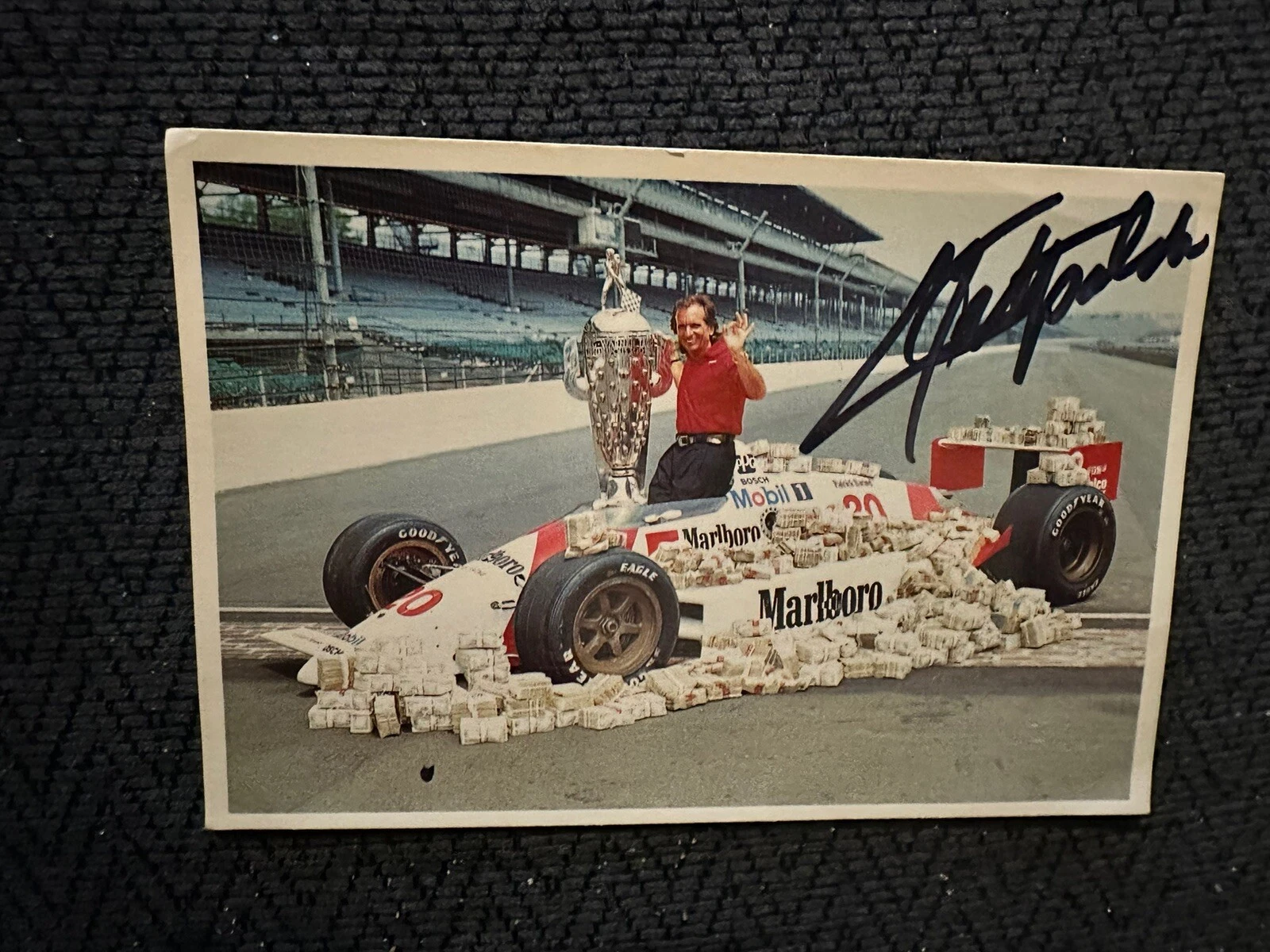 Emerson Fittipaldi Signed Indianapolis Indy 500 Postcard Autographed Formula 1