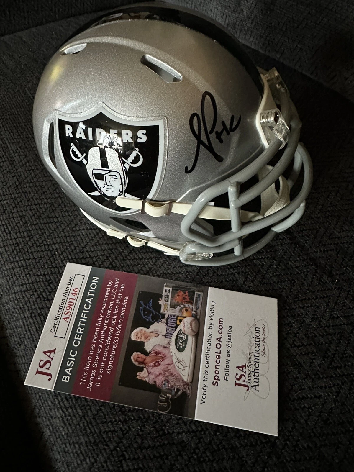 Antonio Pierce Signed Mini Helmet Raiders Autographed JSA Authentication COA