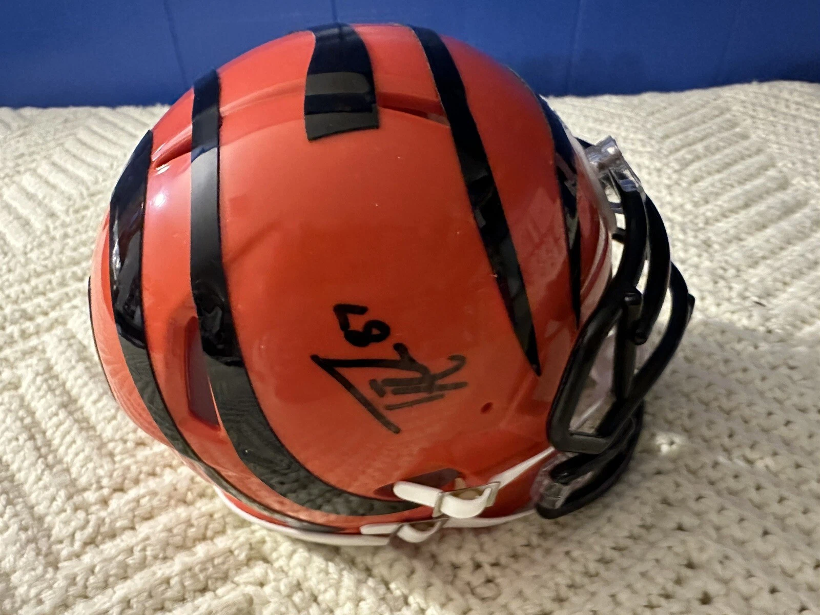 Tanner Hudson Signed Cincinnati Bengals  Mini Helmet Autographed