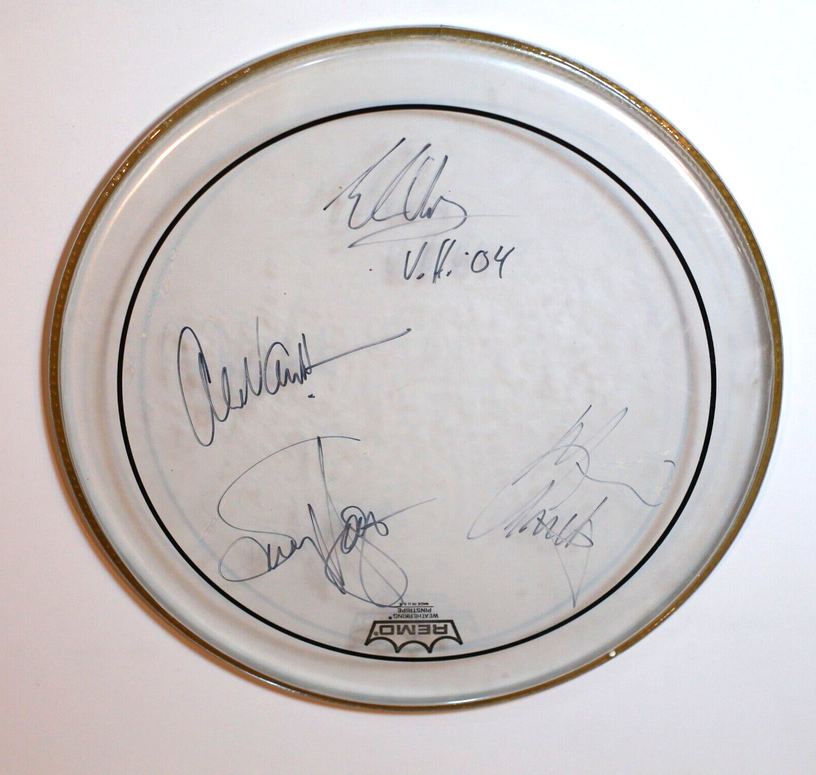 Van Halen REAL SIGNED concert used Drumhead JSA LOA Eddie Alex Hagar Anthony