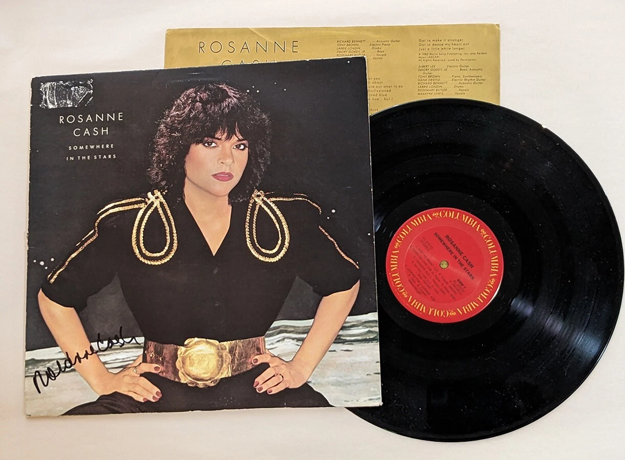Rosanne Cash SIGNED Somewhere in the Stars Vinyl Record COA Johnny Daughter