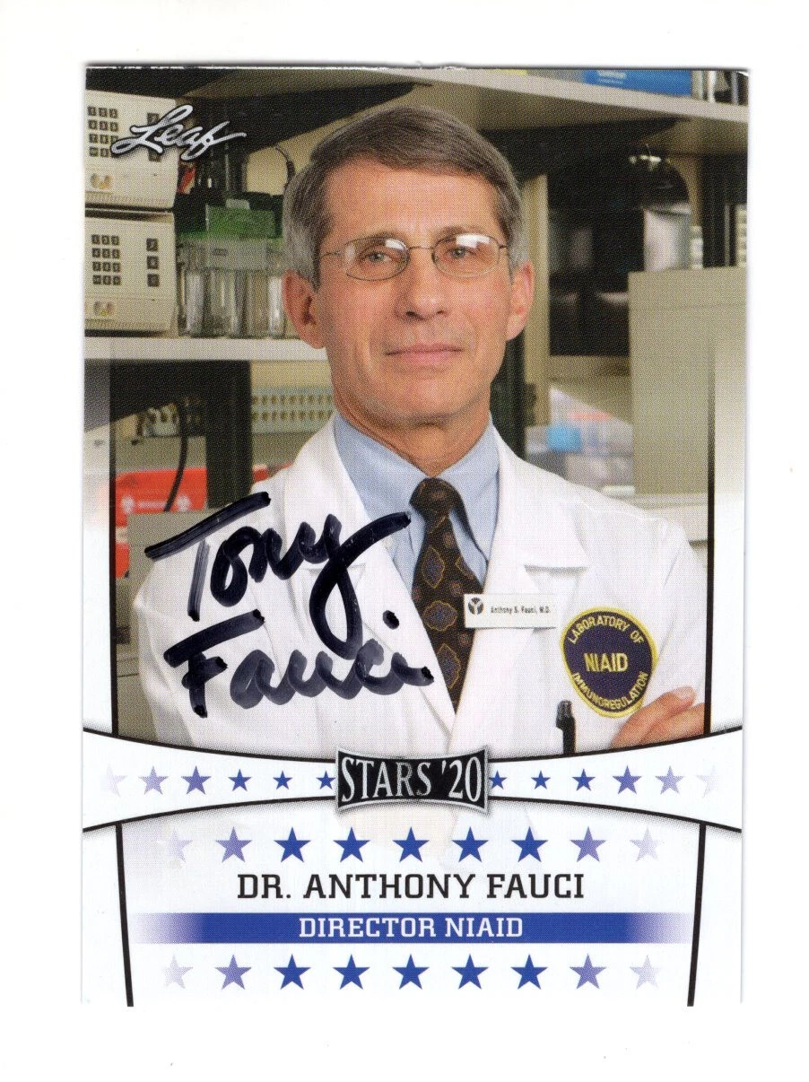 TONY FAUCI HAND SIGNED LEAF STARS 20 TRADING CARD      AWESOME+RARE        JSA