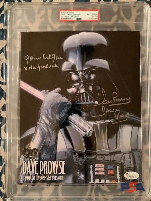 JAMES EARL JONES+DAVE PROWSE SIGNED 8x10 COLOR PHOTO   LORD VADER    PSA SLABBED