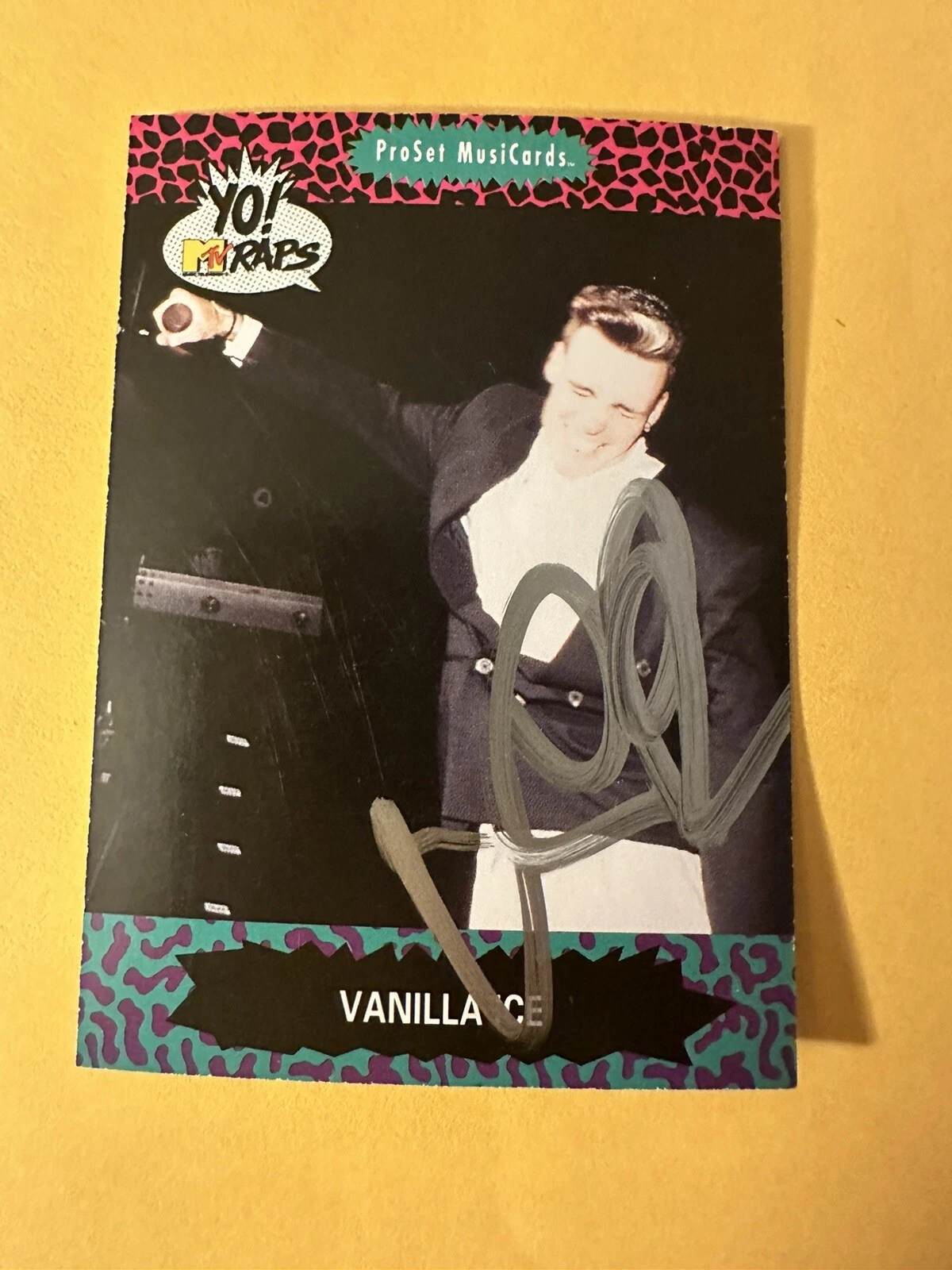 VANILLA ICE SIGNED TRADING CARD AUTOGRAPHED ROB VAN WINKLE PRO SET ROOKIE COLLECTIBLE MEMORABILIA