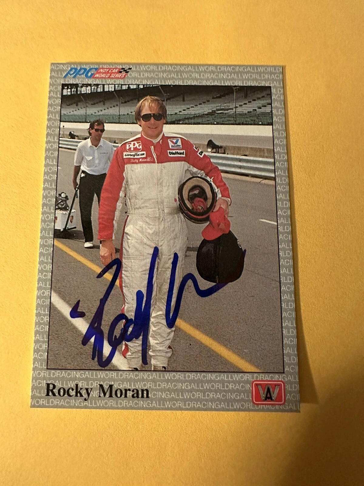 SIGNED TRADING CARD INDY 500 CAR ROCKY MORAN AUTOGRAPHED COLLECTIBLE MEMORABILIA