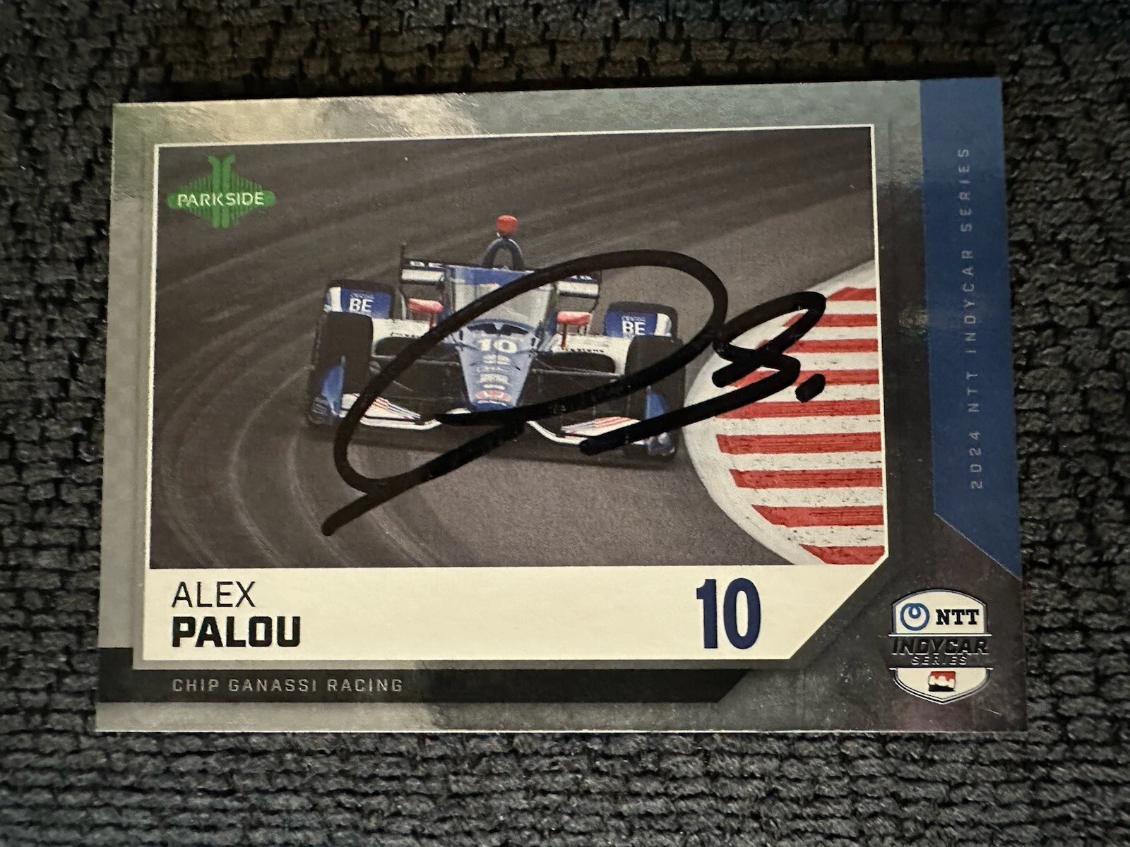 2024 Parkside Indy Car Trading Card 500 Signed Alex Palou Parallel Version