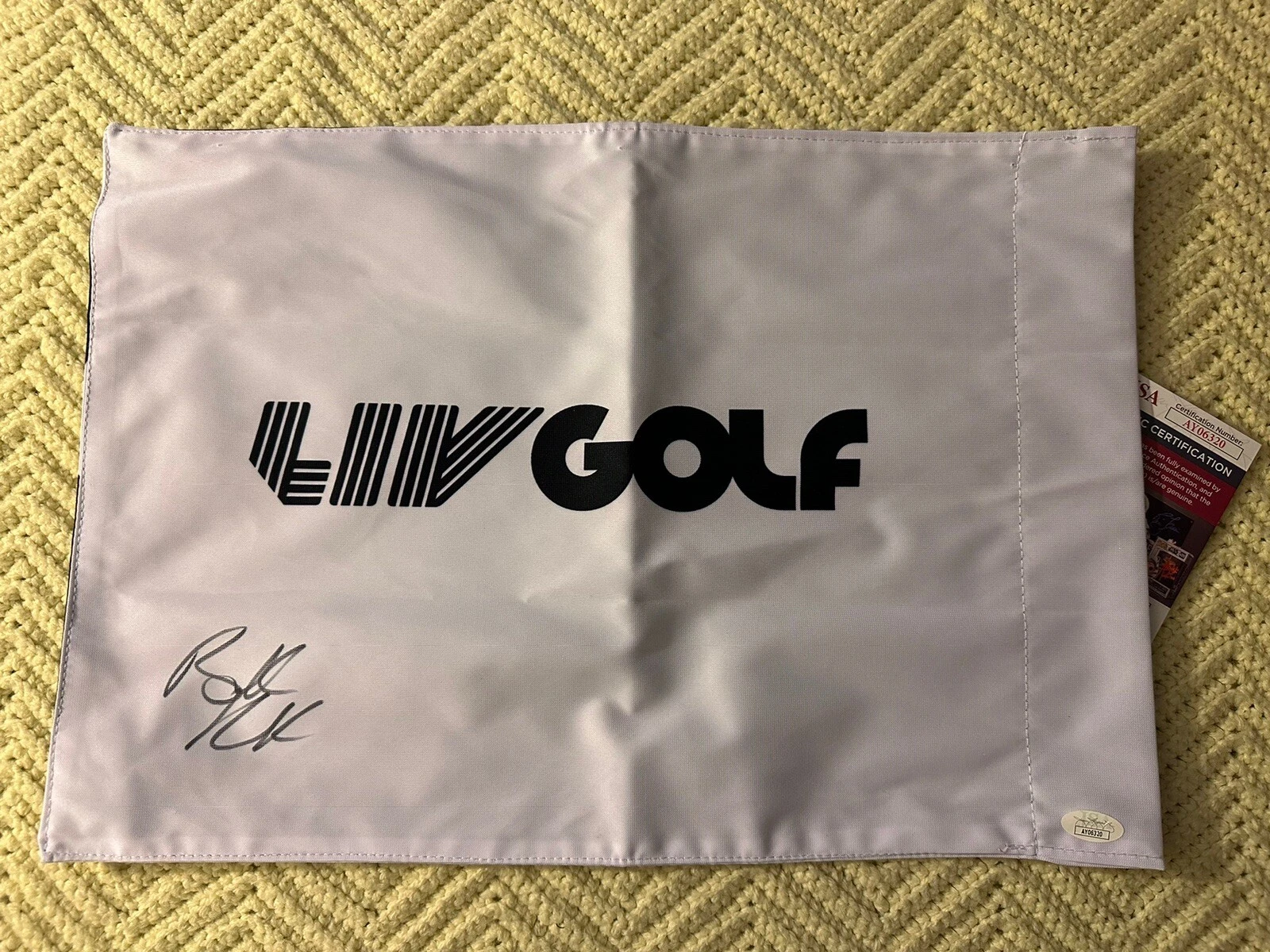 Brooks Koepka SIGNED LIV Golf Flag JSA Authenticated COA Saudi Tour