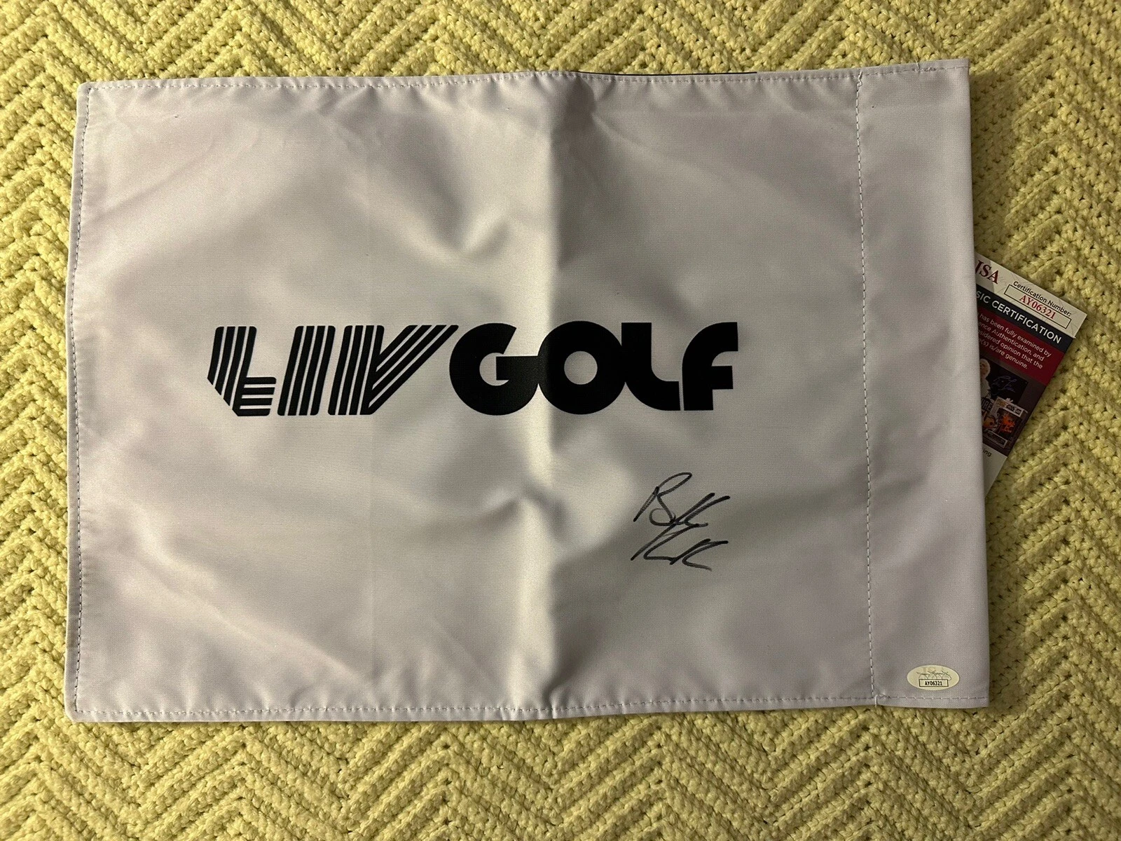 Brooks Koepka SIGNED LIV Golf Flag JSA Authenticated COA Saudi Tour