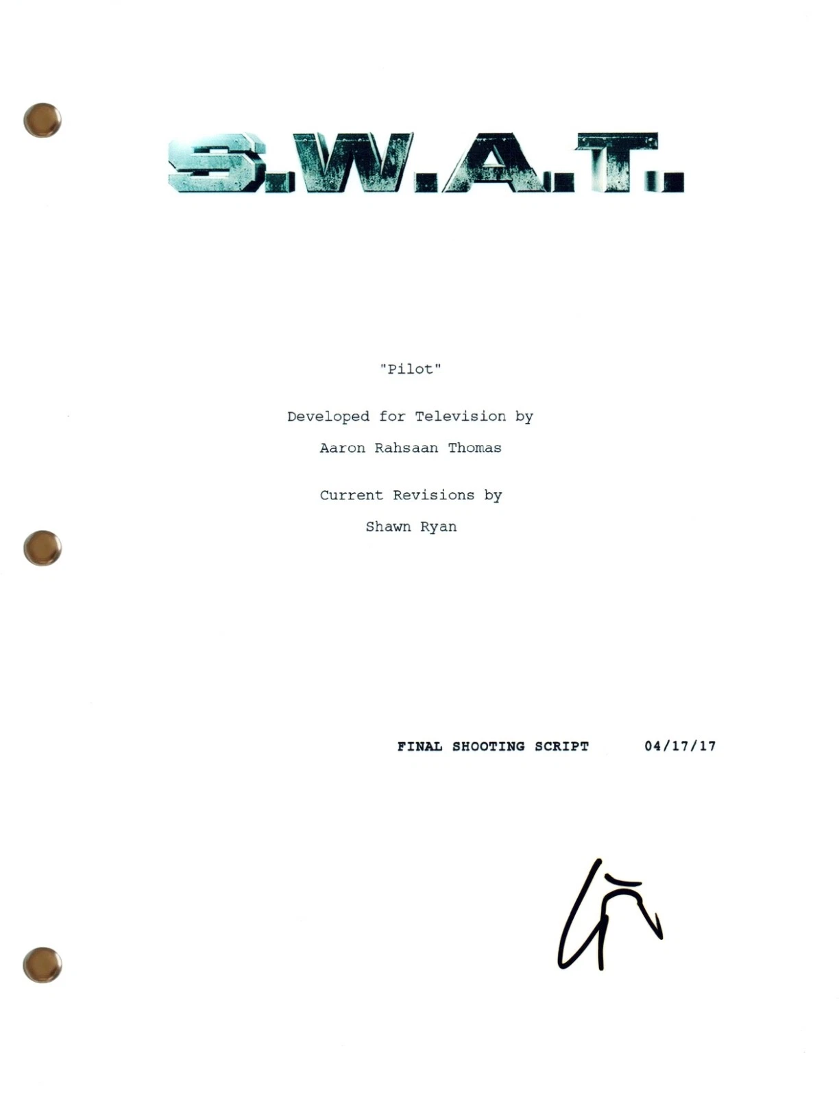 Lina Esco Signed Autograph SWAT S.W.A.T. Pilot Episode Script Screenplay COA