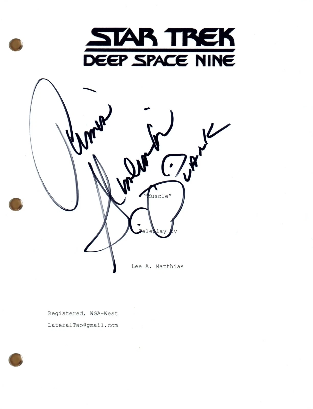 Armin Shimerman Signed Autograph Star Trek DS9 Episode Script Screenplay COA