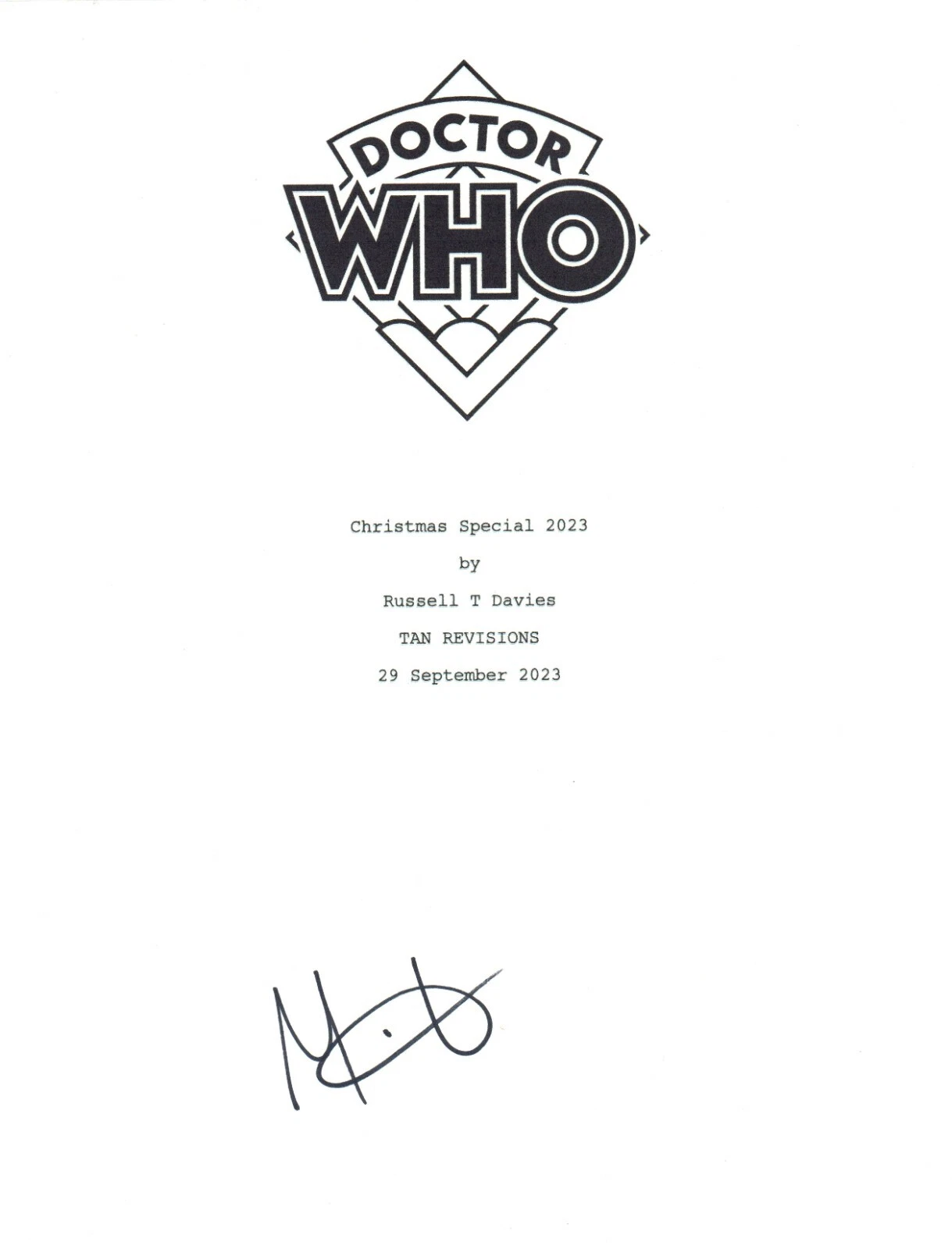 Millie Gibson Doctor Who Signed Autograph Christmas 2023 Script Screenplay COA