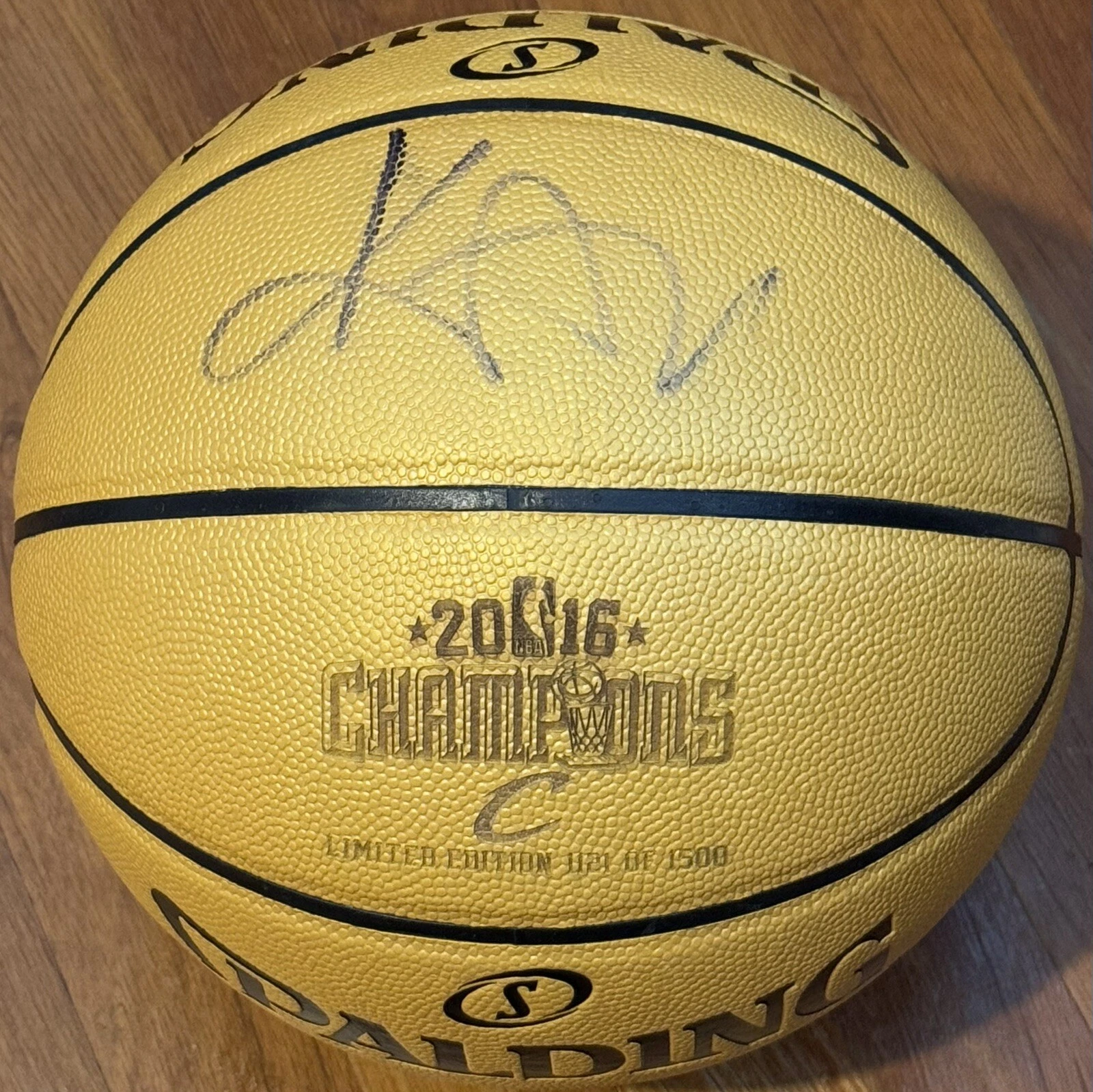 Kyrie Irving Signed 2016 Gold NBA Championship Cavs Basketball JSA COA Limited