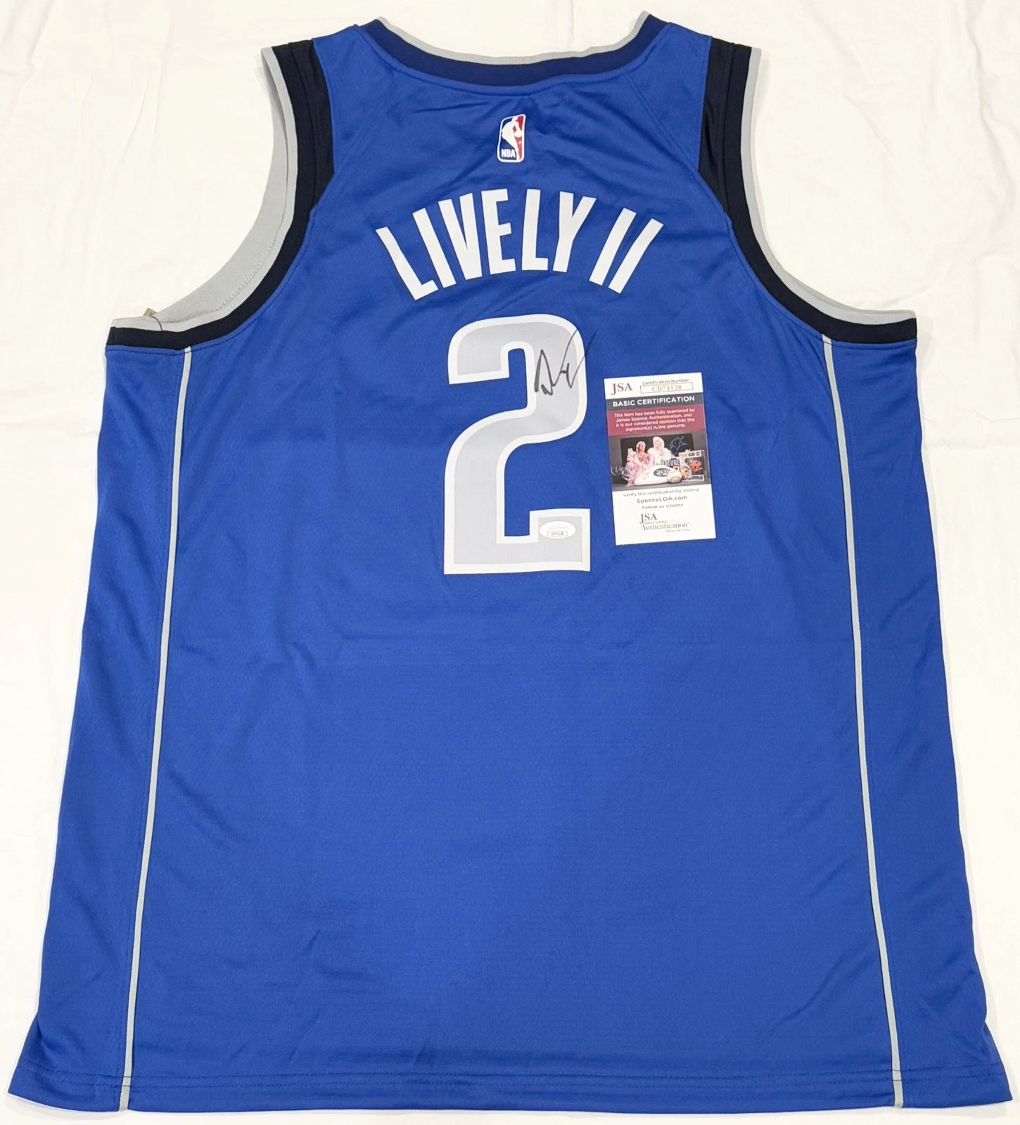 Dereck Lively II Signed Autographed Dallas Mavericks Jersey JSA COA