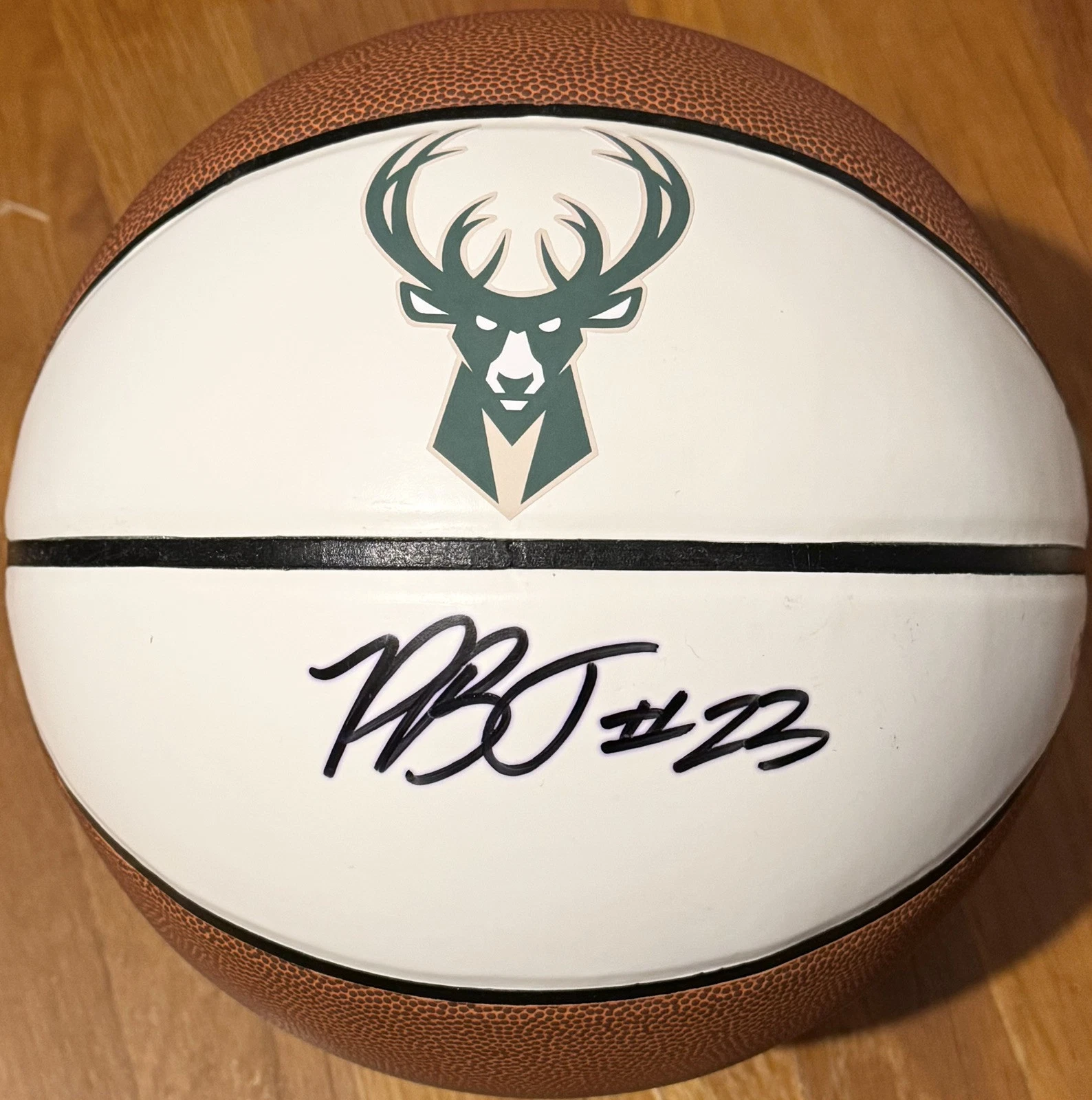 Patrick Baldwin Jr Signed Autographed Milwaukee Bucks Logo Basketball PSA/DNA