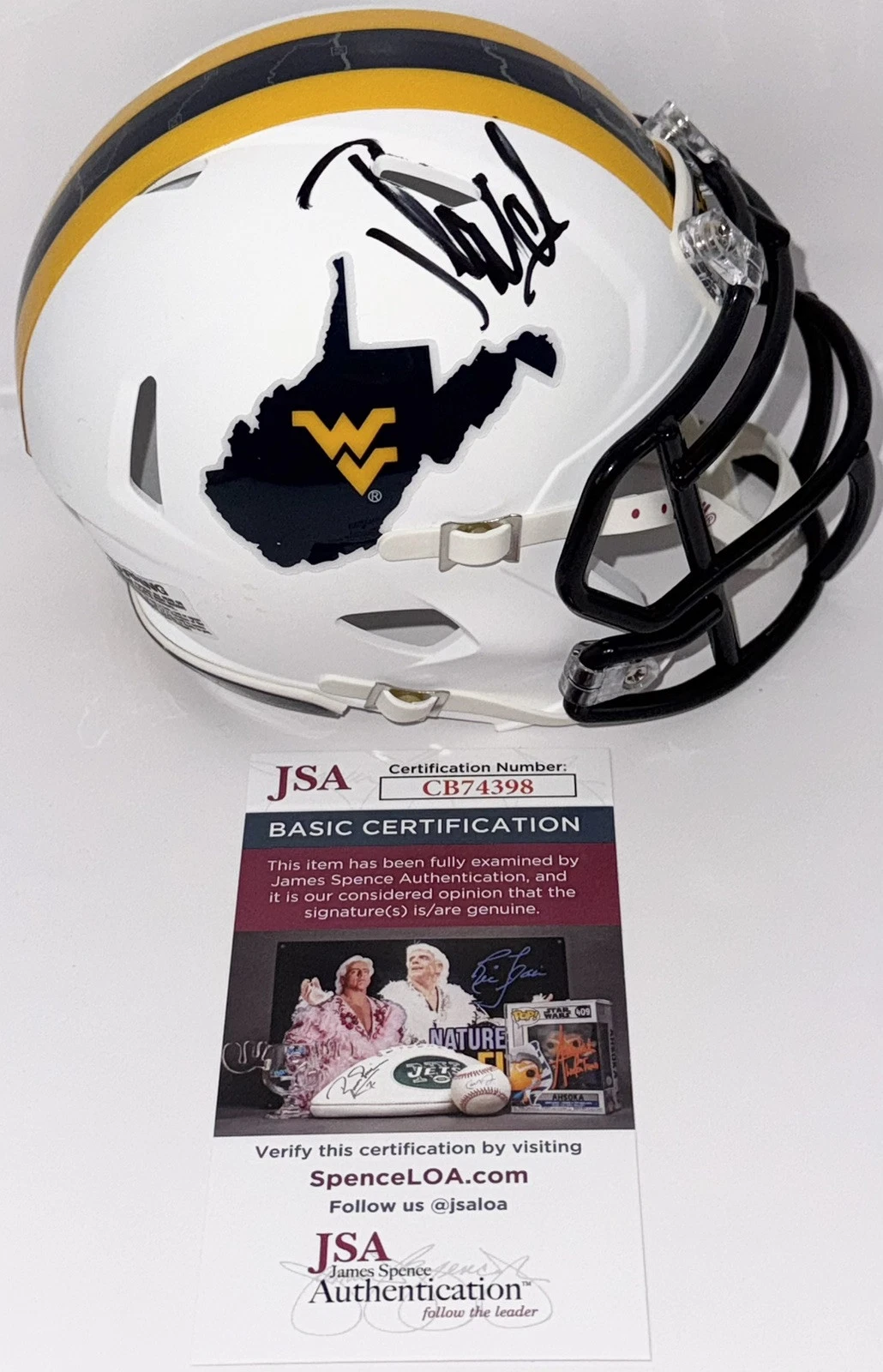 Pat Mcafee Signed Autographed West Virginia Mountaineers Mini Helmet JSA COA