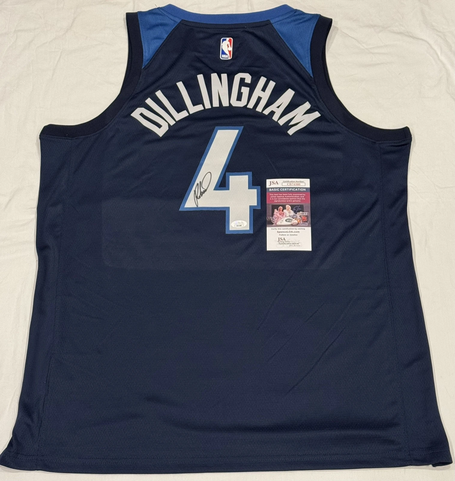 Rob Dillingham Signed Autographed Minnesota Timberwolves Jersey JSA COA