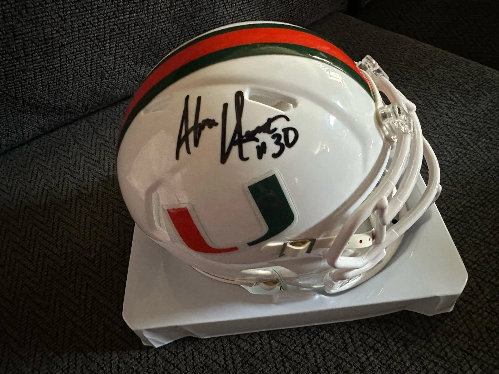 Alonzo Highsmith Signed Miami Hurricanes Mini Helmet Autographed