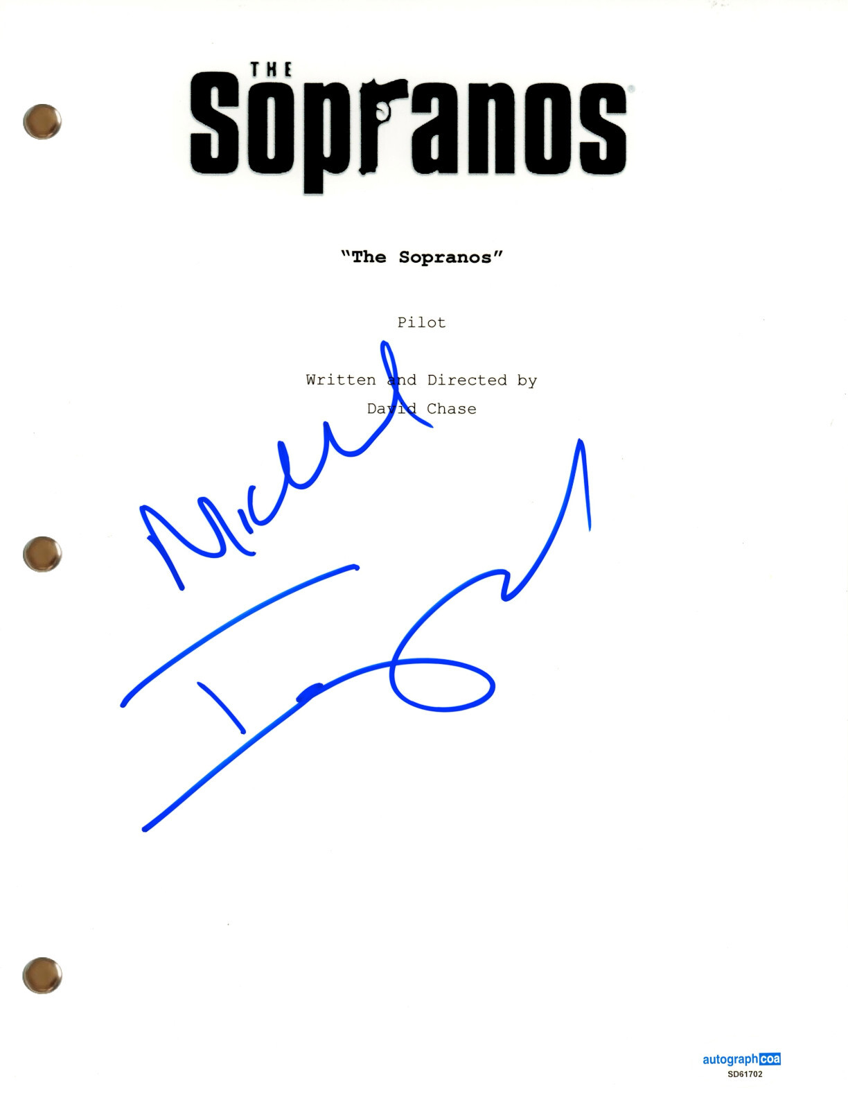 Michael Imperioli “The Sopranos” Signed Autograph Full Pilot Episode Script ACOA
