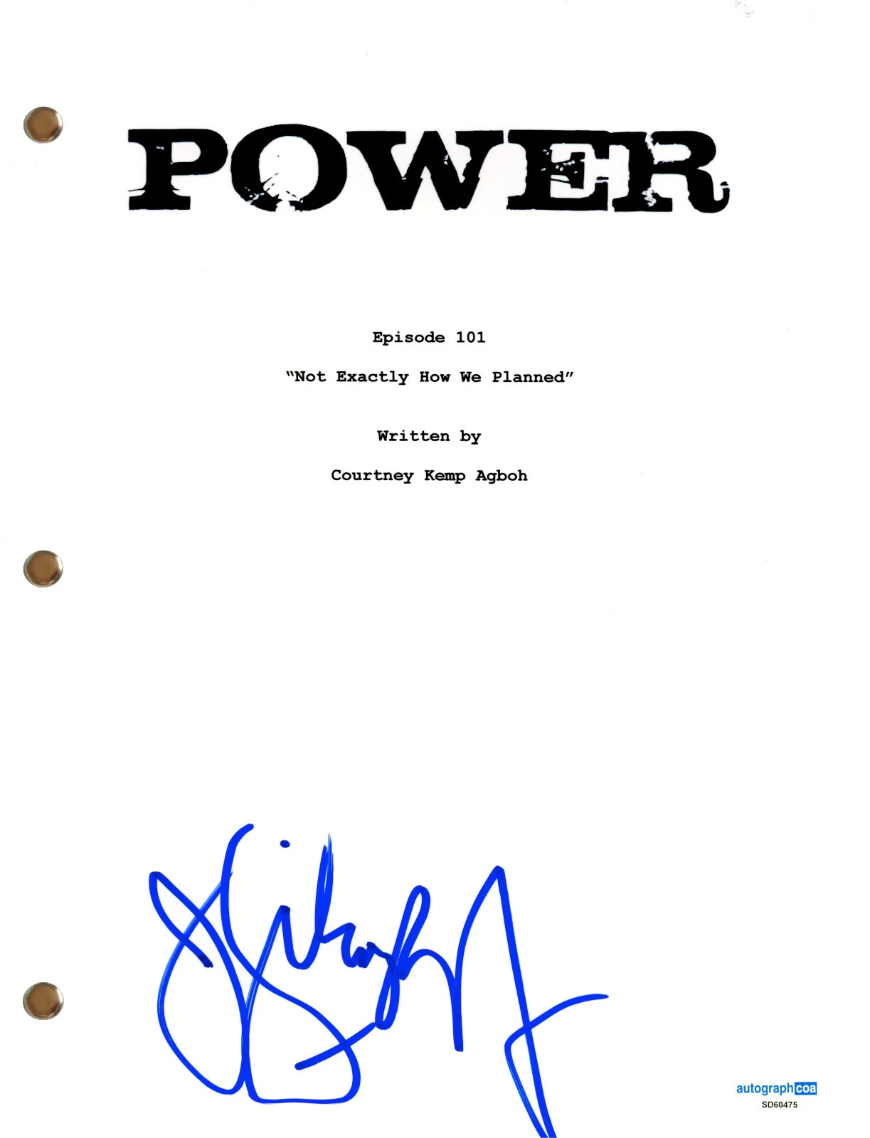 Joseph Sikora “Power” Signed Autograph Pilot Script Screenplay Force Ghost ACOA