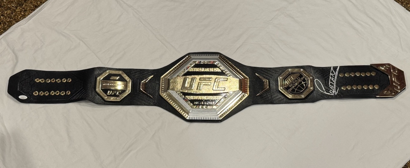 Alex Pereira Signed UFC Championship Full Size Replica Belt JSA COA Poatan Chama