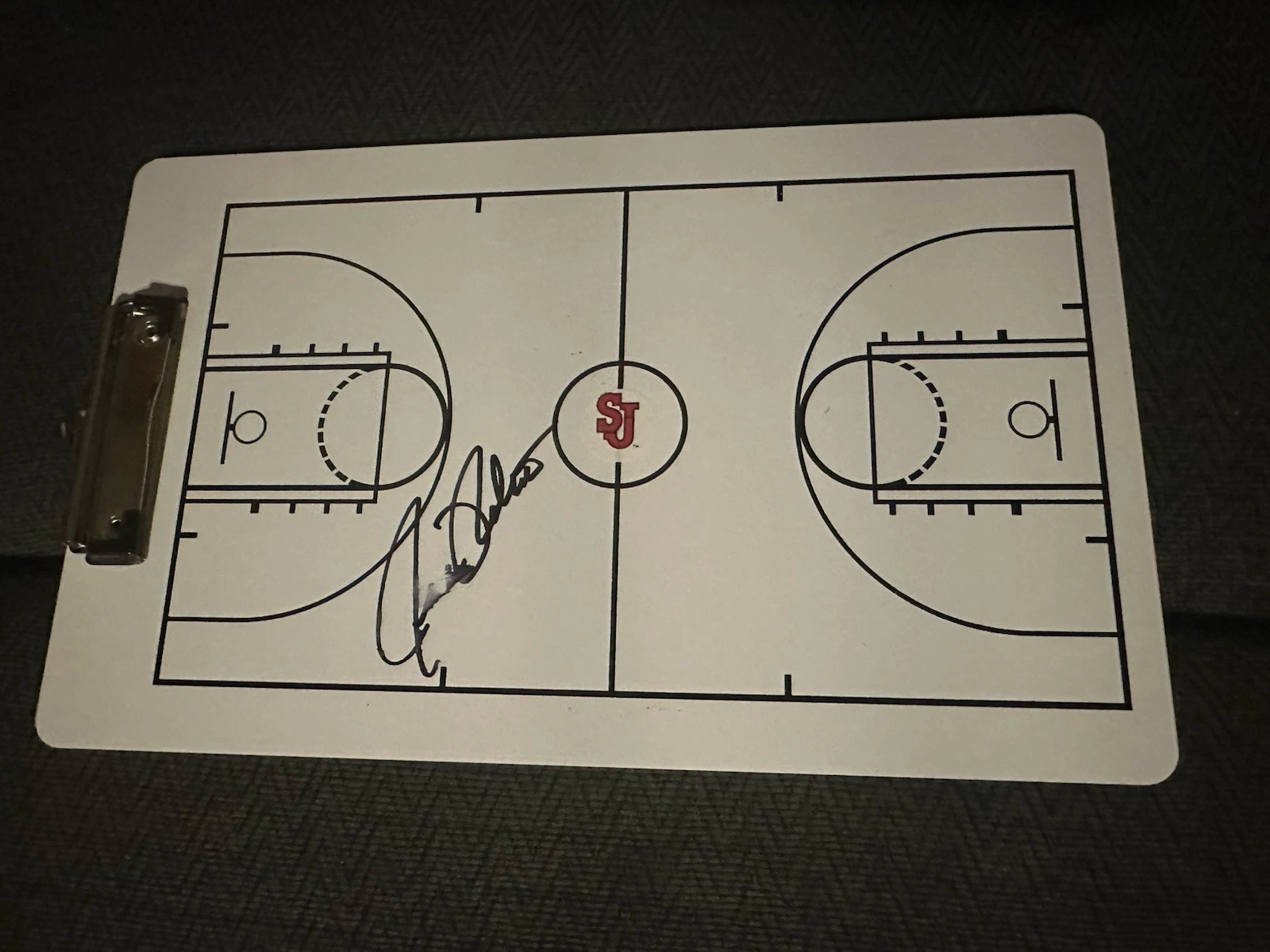 Coach Rick Pitino Signed Basketball Clipboard St John's Red Storm Smeared