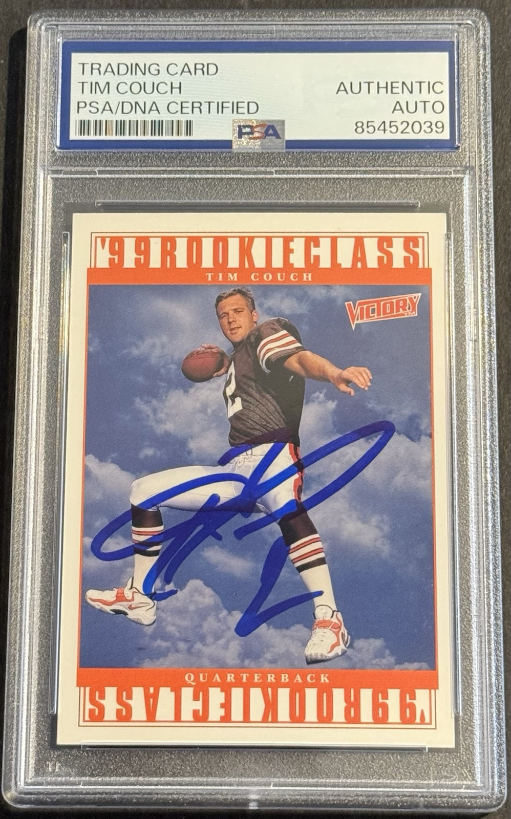 TIM COUCH SIGNED 1999 UPPER DECK VICTORY ROOKIE CARD BROWNS PSA/DNA SLABBED COLLECTIBLE MEMORABILIA