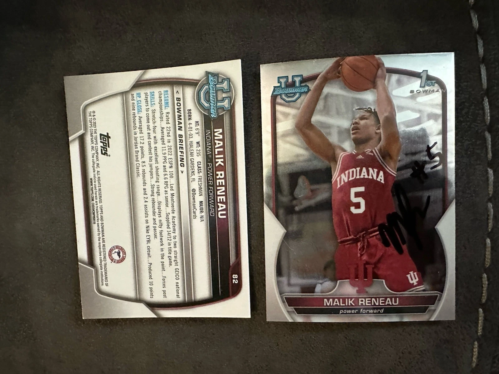 Malik Reneau Signed In Person Trading Card Autographed Rookie RC