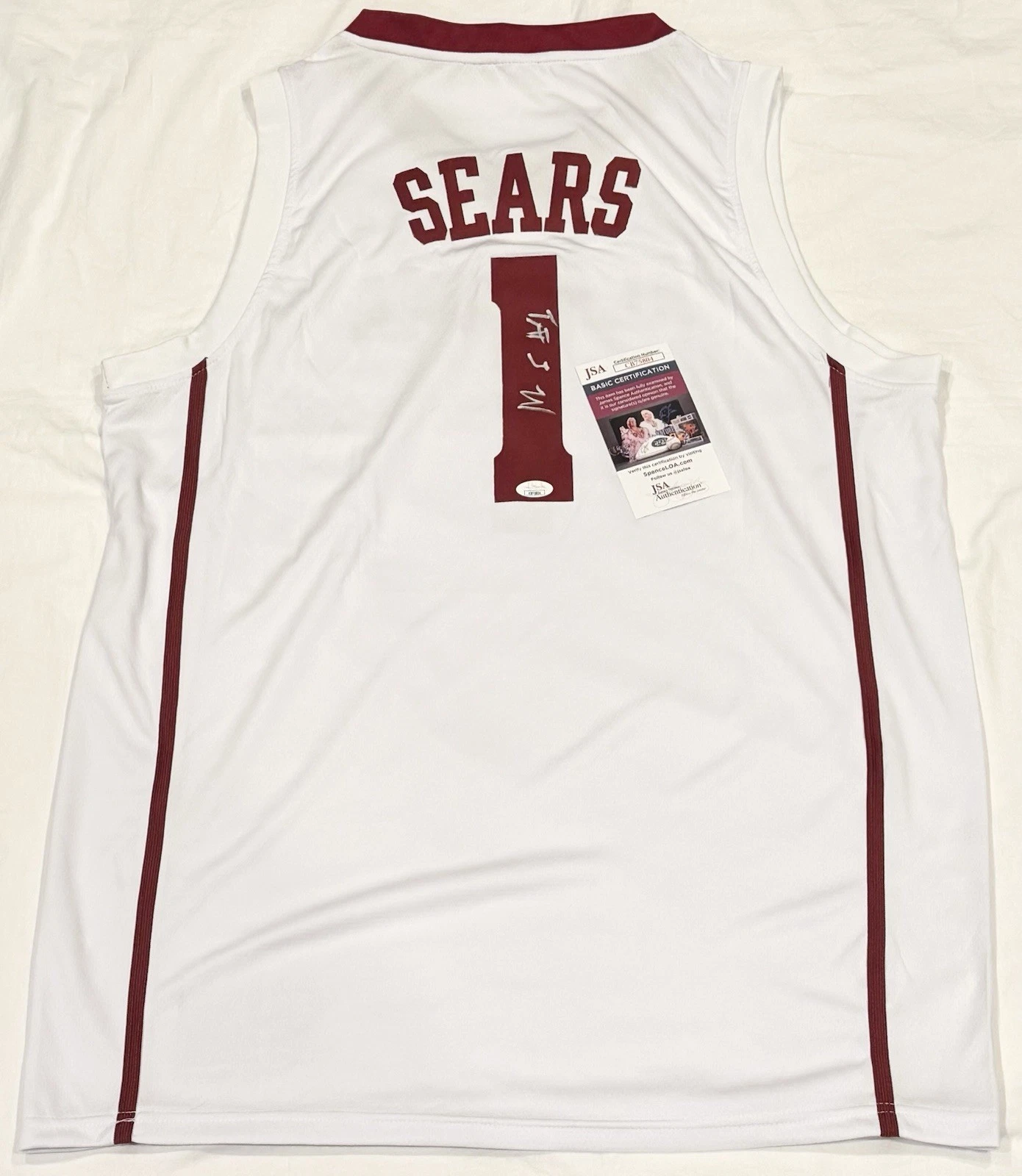 Mark Sears Signed Autographed Alabama Crimson Tide Jersey JSA COA
