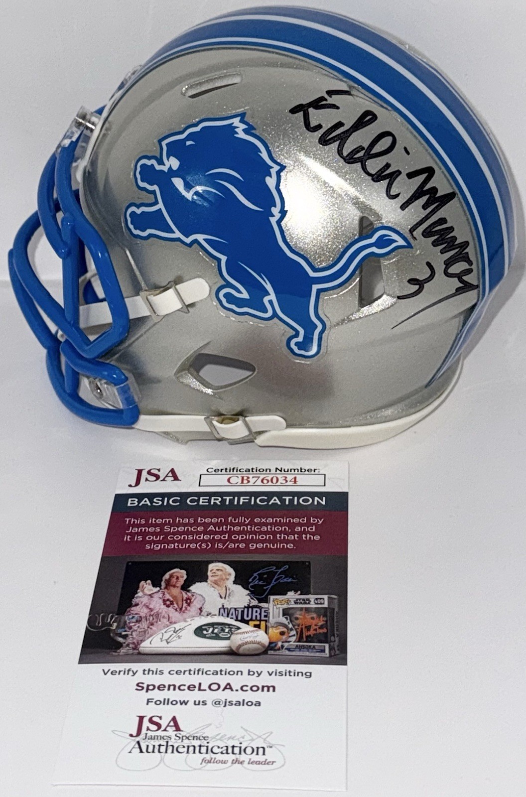 Eddie Murray Signed Autographed Detroit Lions Mini Helmet JSA COA