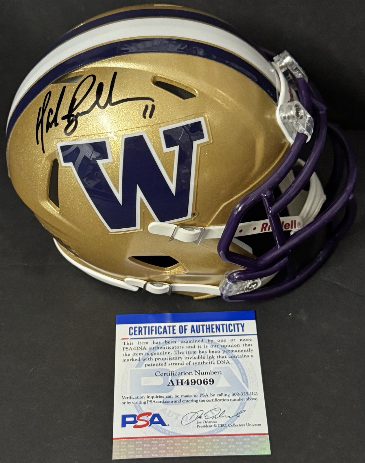 Mark Brunell Signed Autographed Washington Huskies Mini Helmet PSA/DNA COA