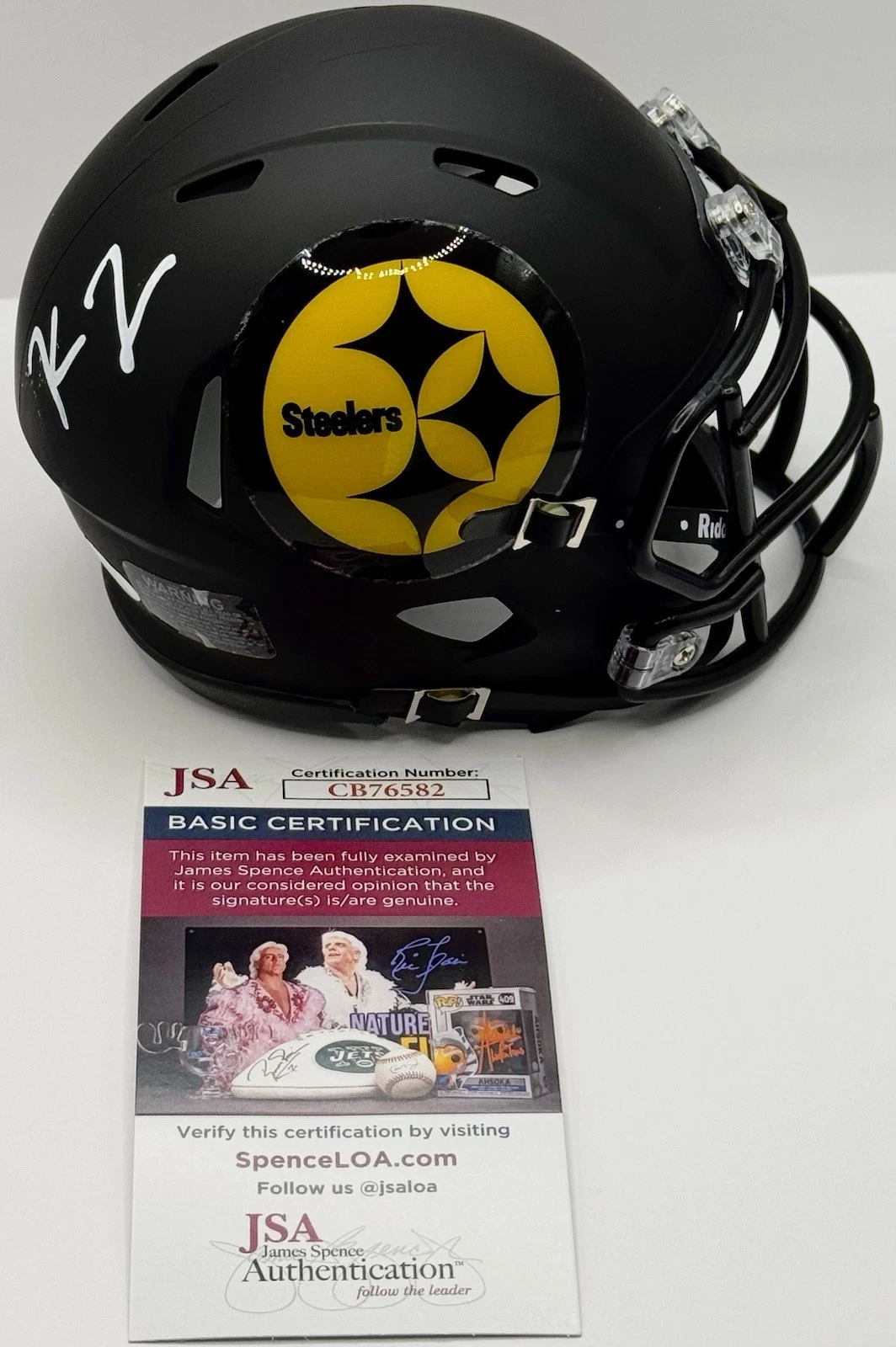 Kaleb Johnson Signed Autographed Pittsburgh Steelers Mini Helmet JSA COA