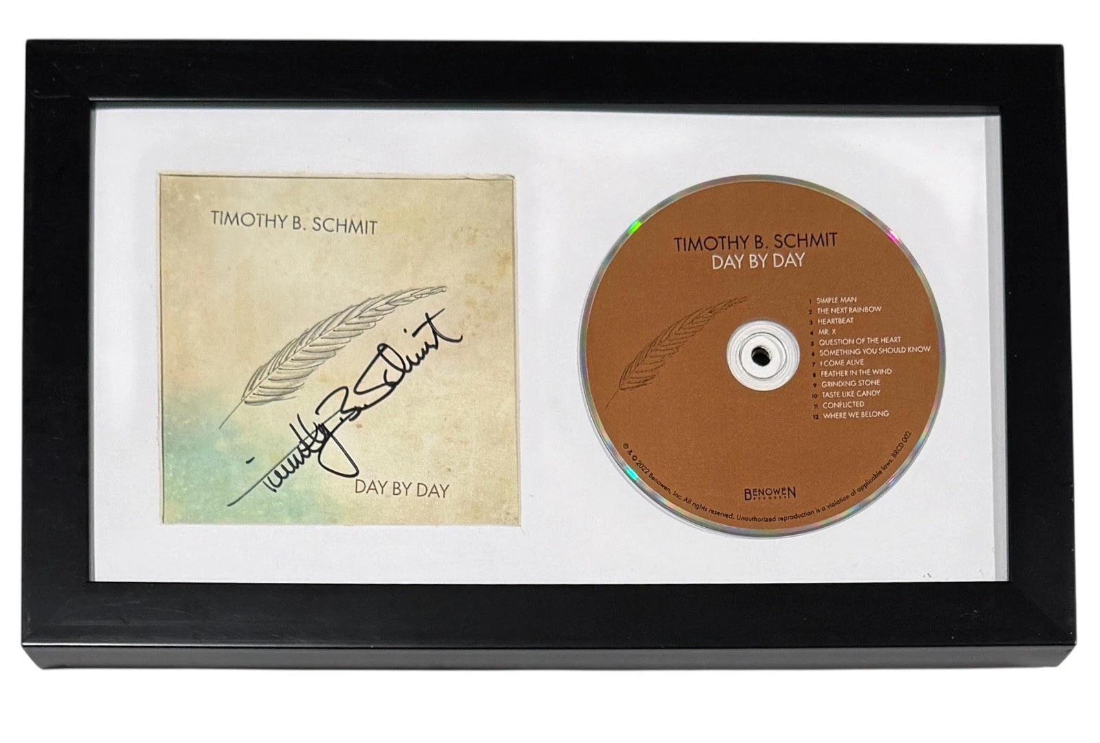 Timothy B. Schmidt The Eagles Signed Autograph Day By Day CD Framed Beckett COA