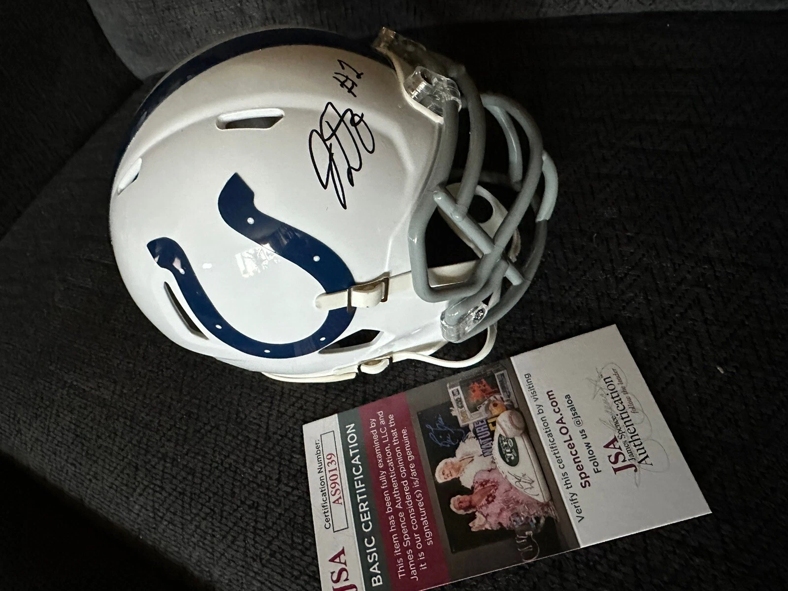 Josh Downs Signed Indianapolis Colts Mini Helmet JSA Authentication COA