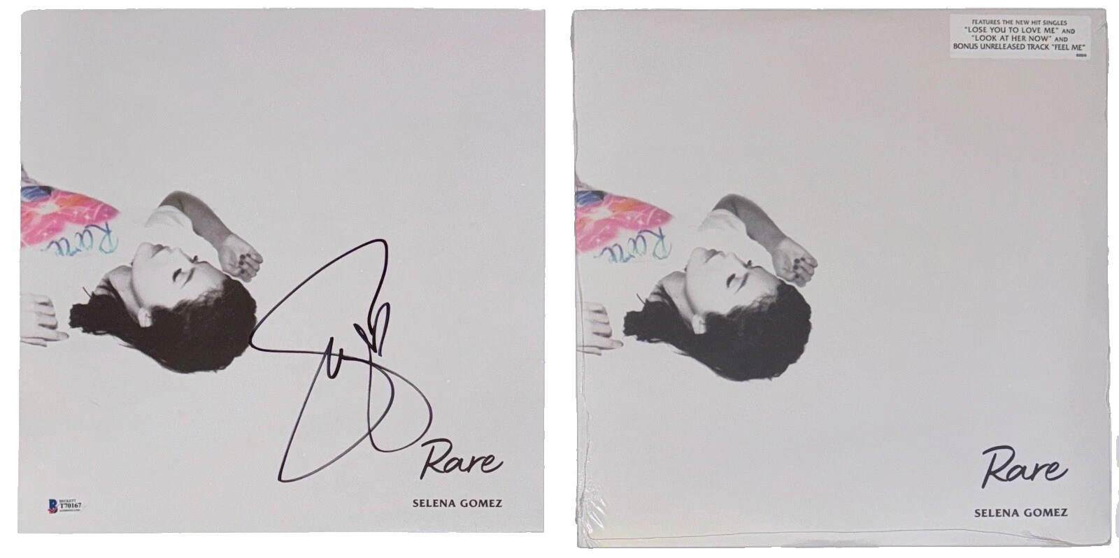 Selena Gomez Rare Signed Autograph Album Lithograph + Vinyl Record Beckett COA