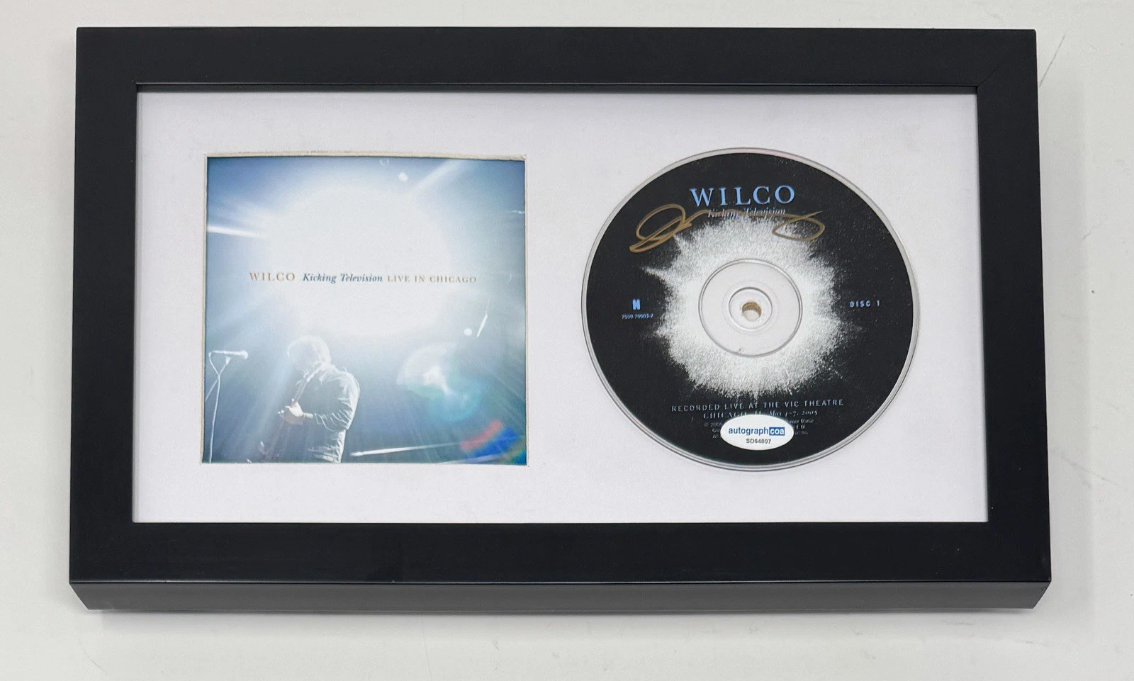 Jeff Tweedy Signed WILCO Kicking Television Live In Chicago CD Framed ACOA COA