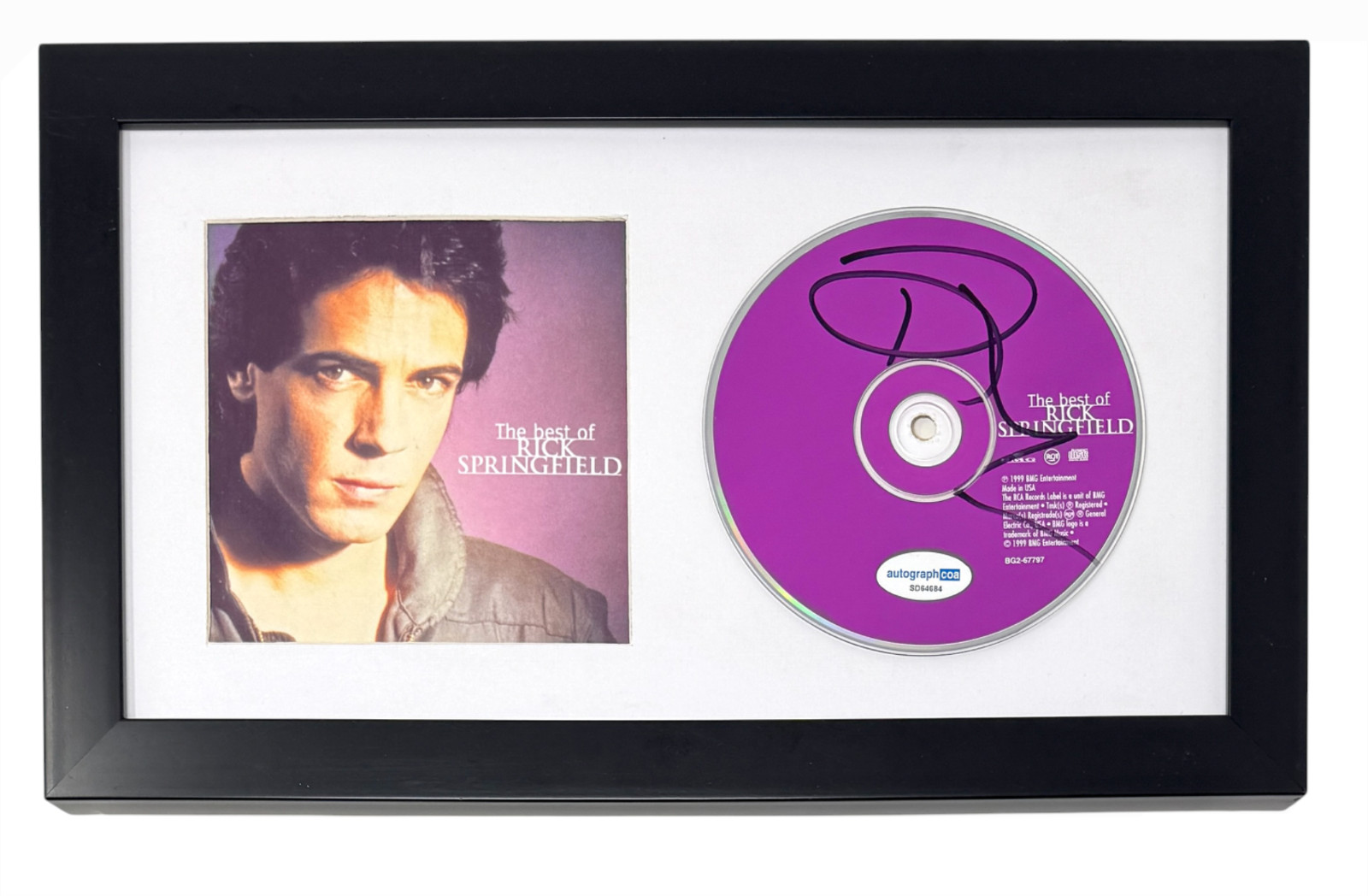 Rick Springfield Signed Autograph 'The Best Of Rick Springfield' CD Framed ACOA