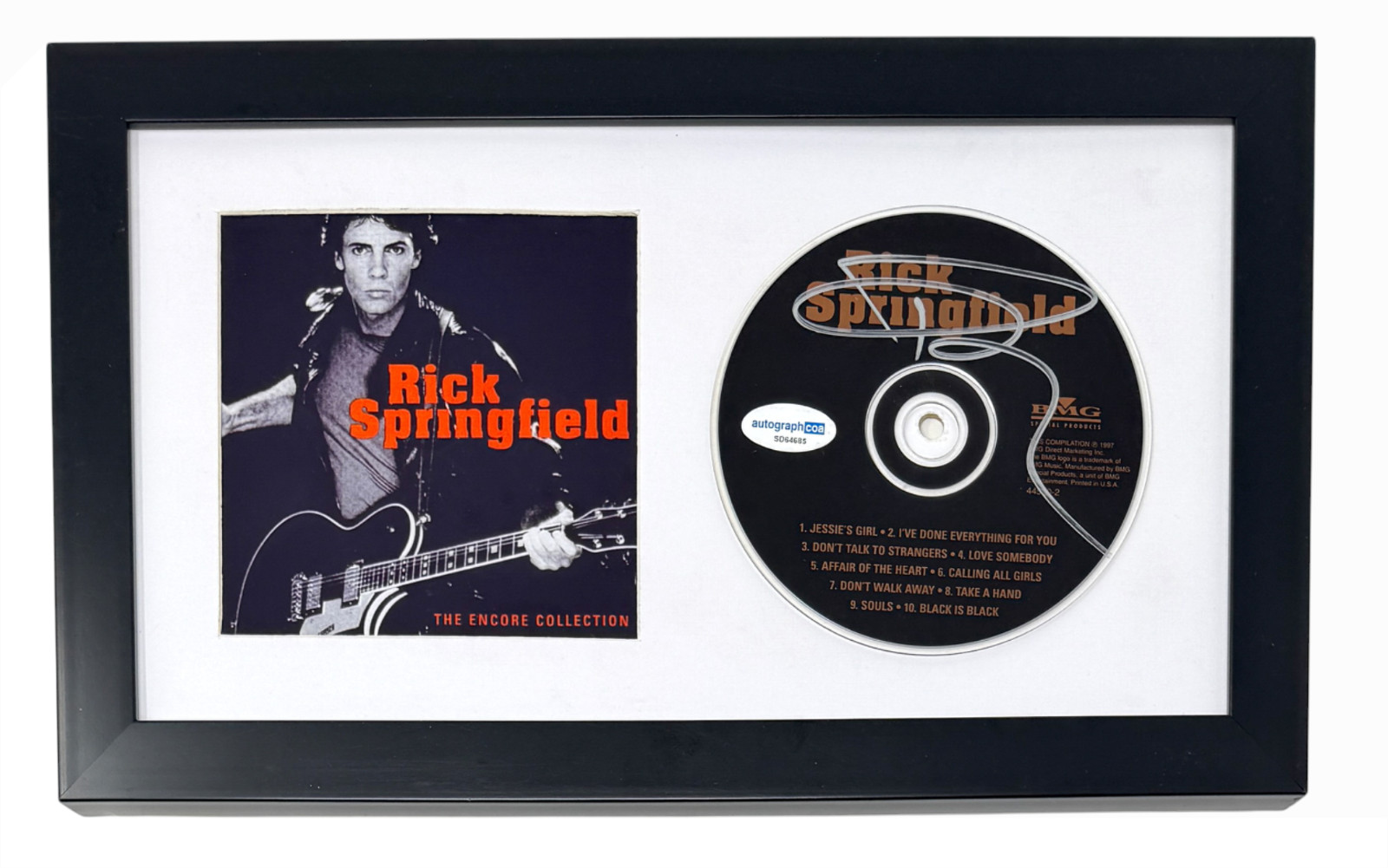 Rick Springfield Signed Autograph 'The Encore Collection' CD Framed Display ACOA