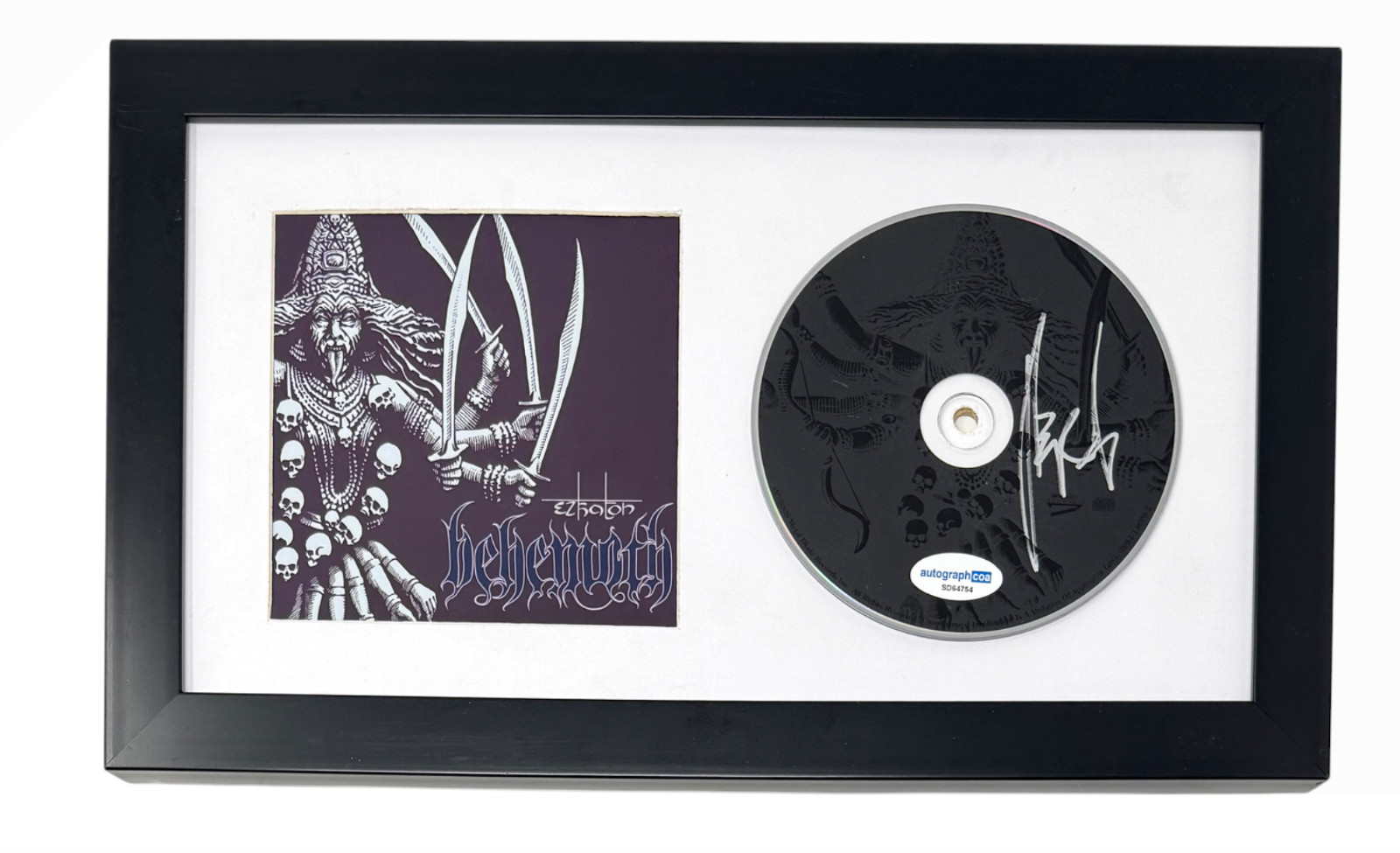 Behemoth Adam Nergal Darski Signed Autograph Ezkaton CD Framed Metal Band ACOA