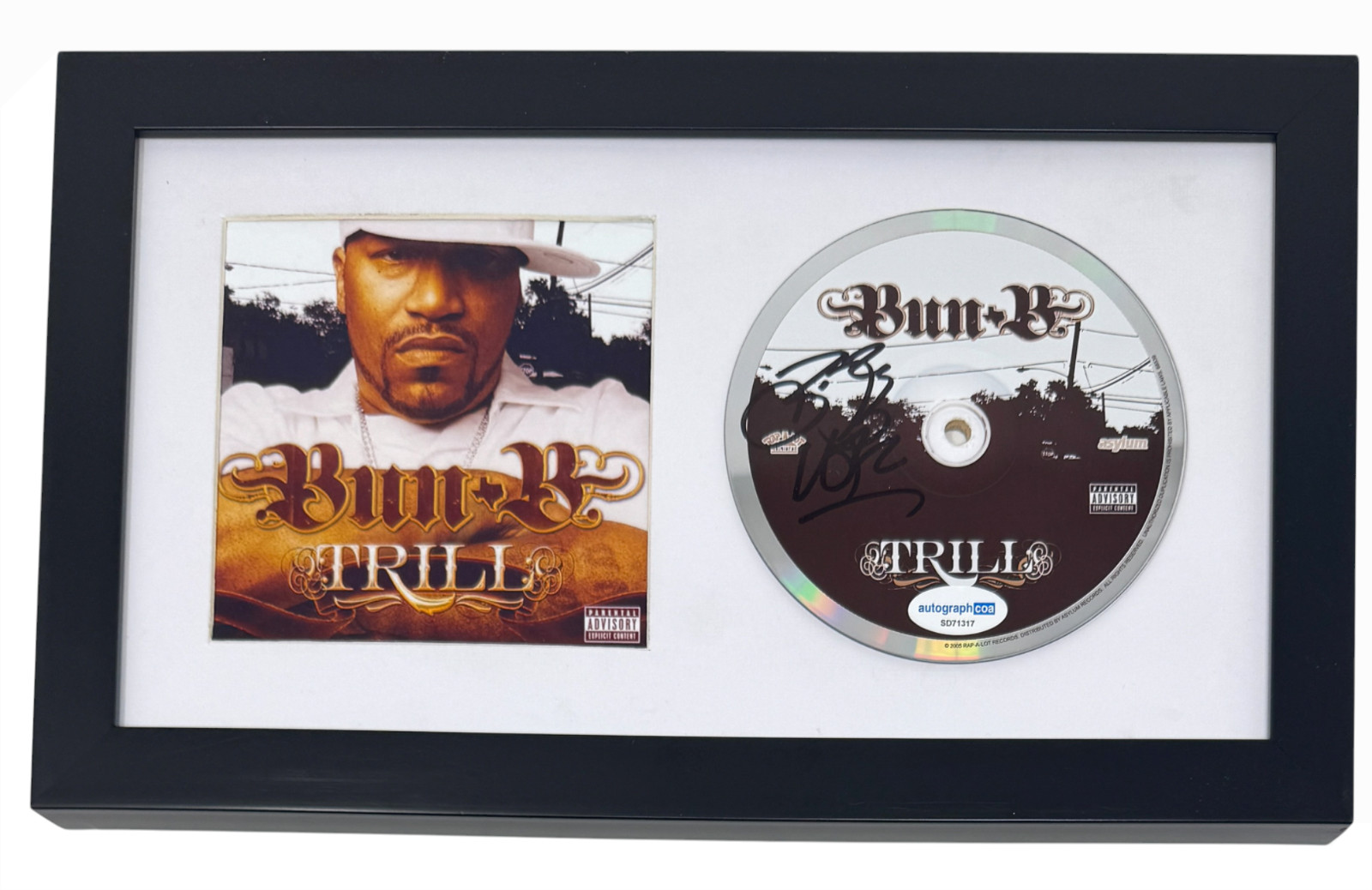 Bun B Signed Autograph Trill CD Framed Display Hip Hop Rapper UGK ACOA COA