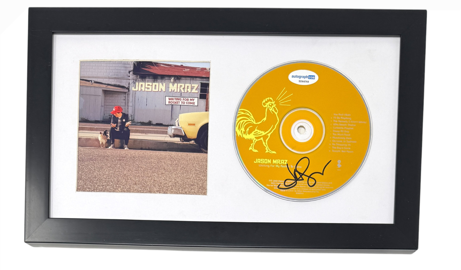 Jason Mraz Signed Autograph Waiting For My Rocket To Come CD Framed Display ACOA