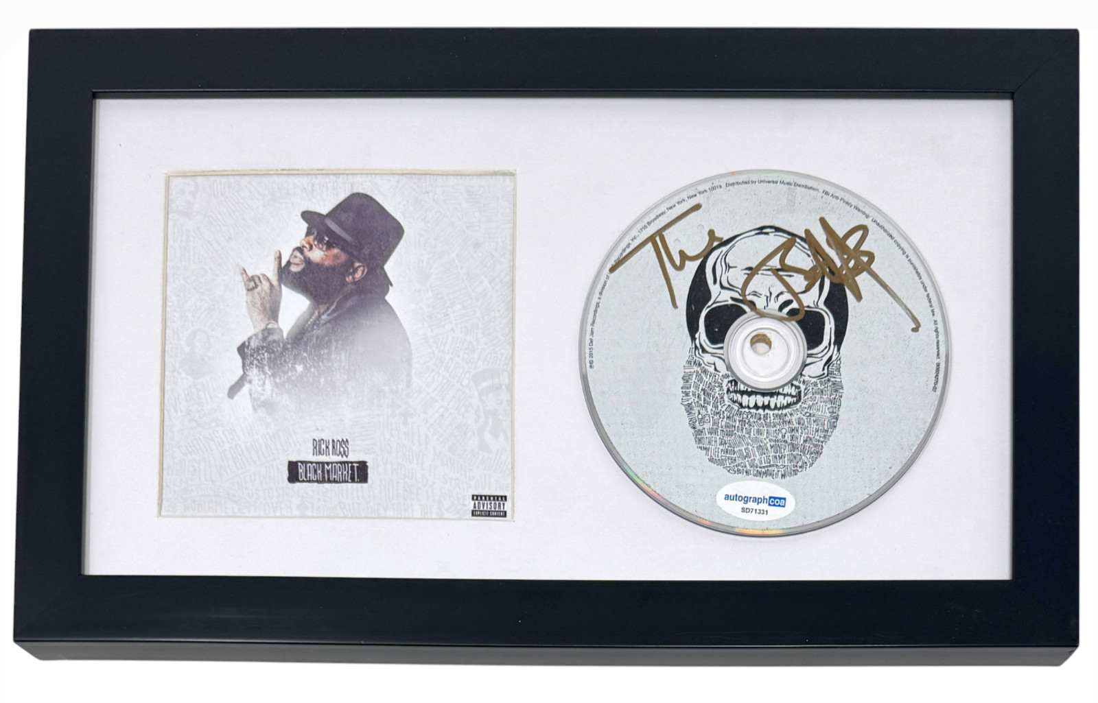 Rick Ross Signed Autograph Black Market CD Framed Display Hip Hop Rapper ACOA