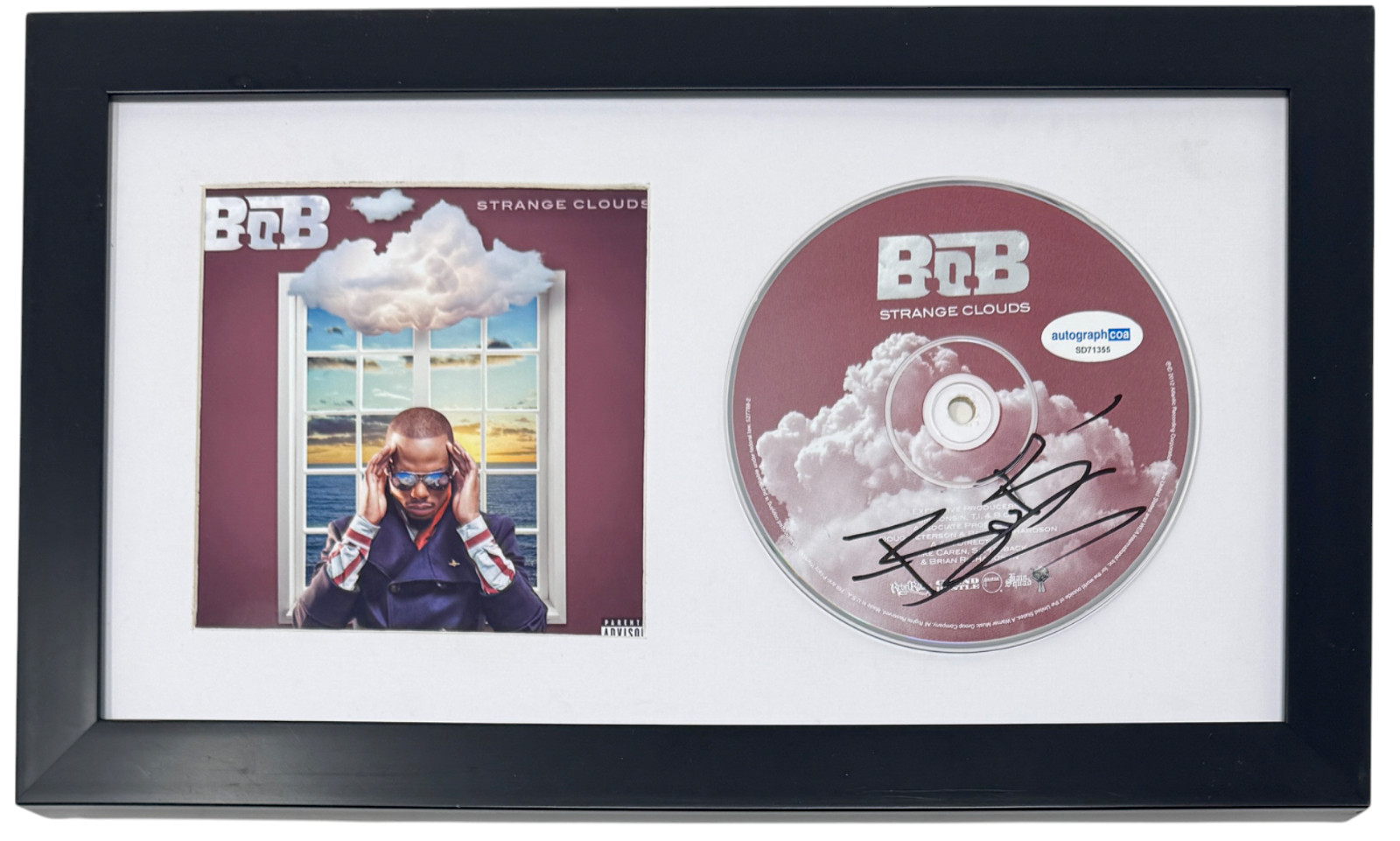 B.o.B Strange Clouds Signed Autograph CD Framed Rapper Bobby Ray Simmons Jr ACOA