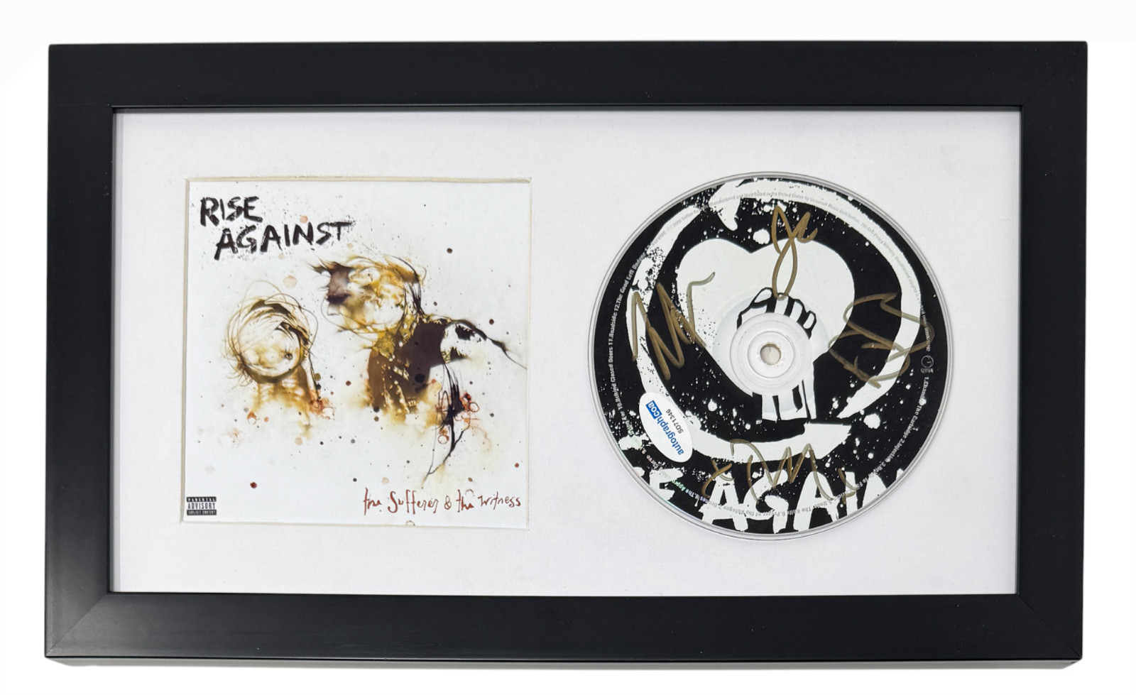 Rise Against The Sufferer and the Witness Signed Autograph CD Framed Band ACOA