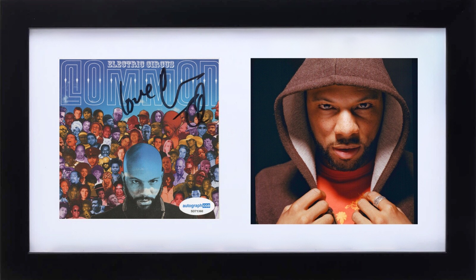 Common Electric Circus Signed Autograph CD Cover Framed Rapper Hip Hop ACOA COA