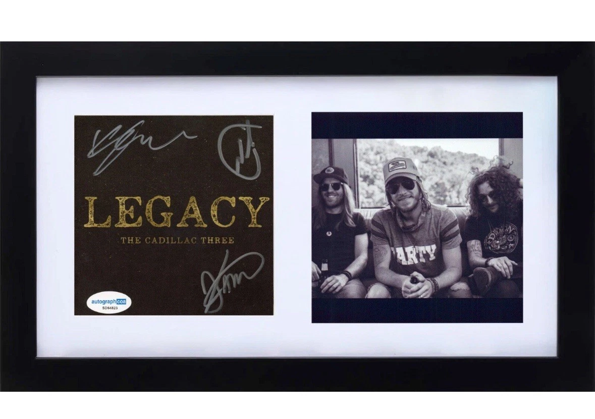 The Cadillac Three Signed Autograph Legacy CD Cover Framed Full Band ACOA COA