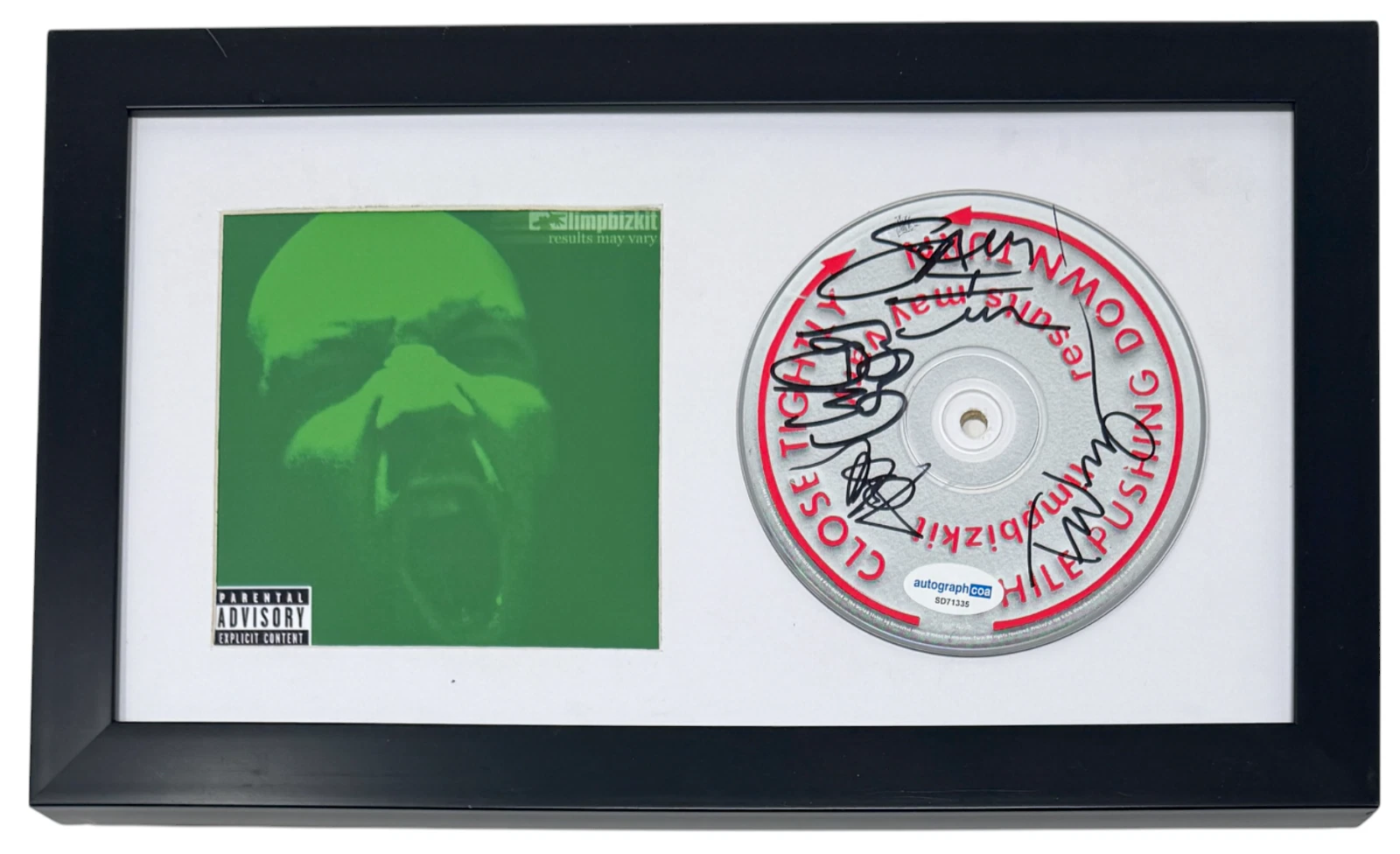 LIMP BIZKIT Full Band Signed Results May Vary Framed CD Fred Durst x4 ACOA COA