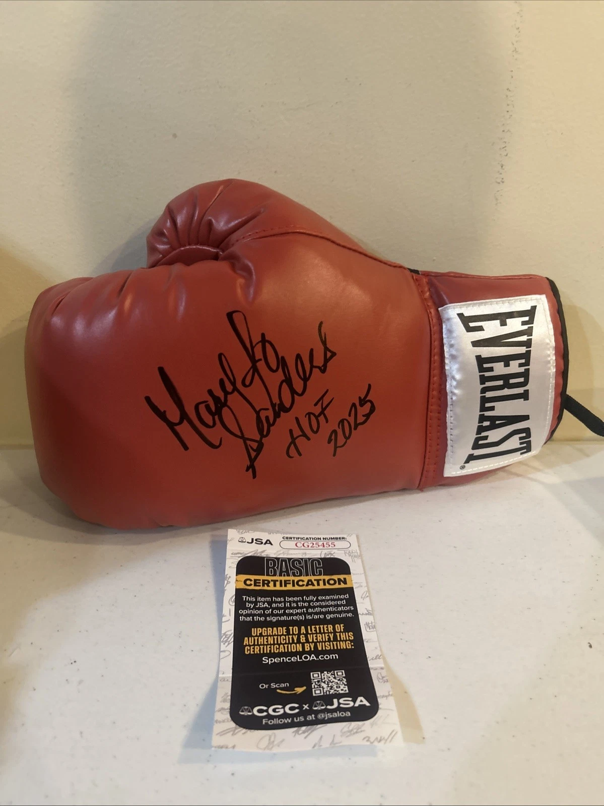 MARY JO SANDERS SIGNED AUTOGRAPH BOXING GLOVE JSA COA HOF BOXER CHAMPION