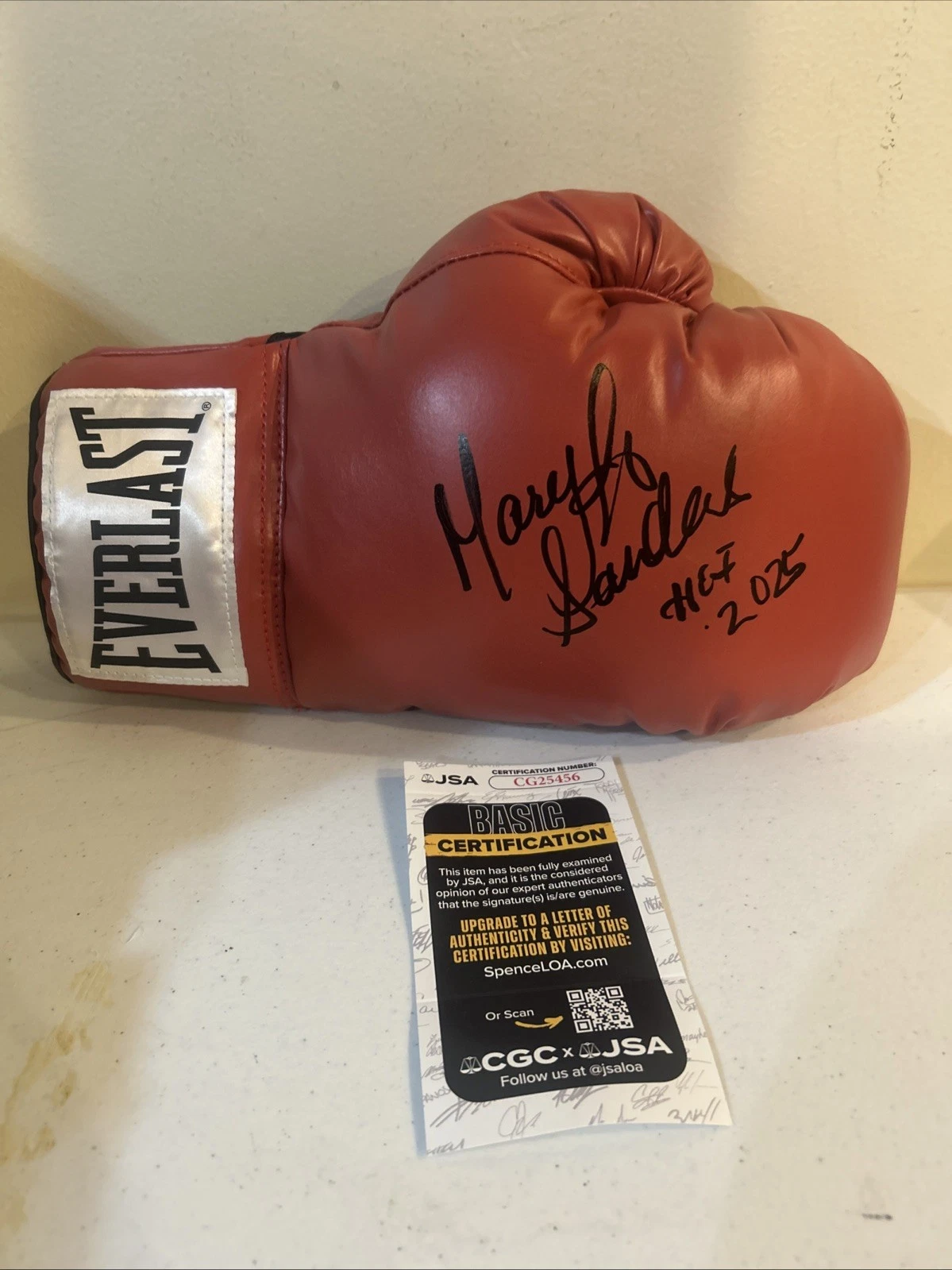 MARY JO SANDERS SIGNED AUTOGRAPH BOXING GLOVE JSA COA HOF BOXER CHAMPION